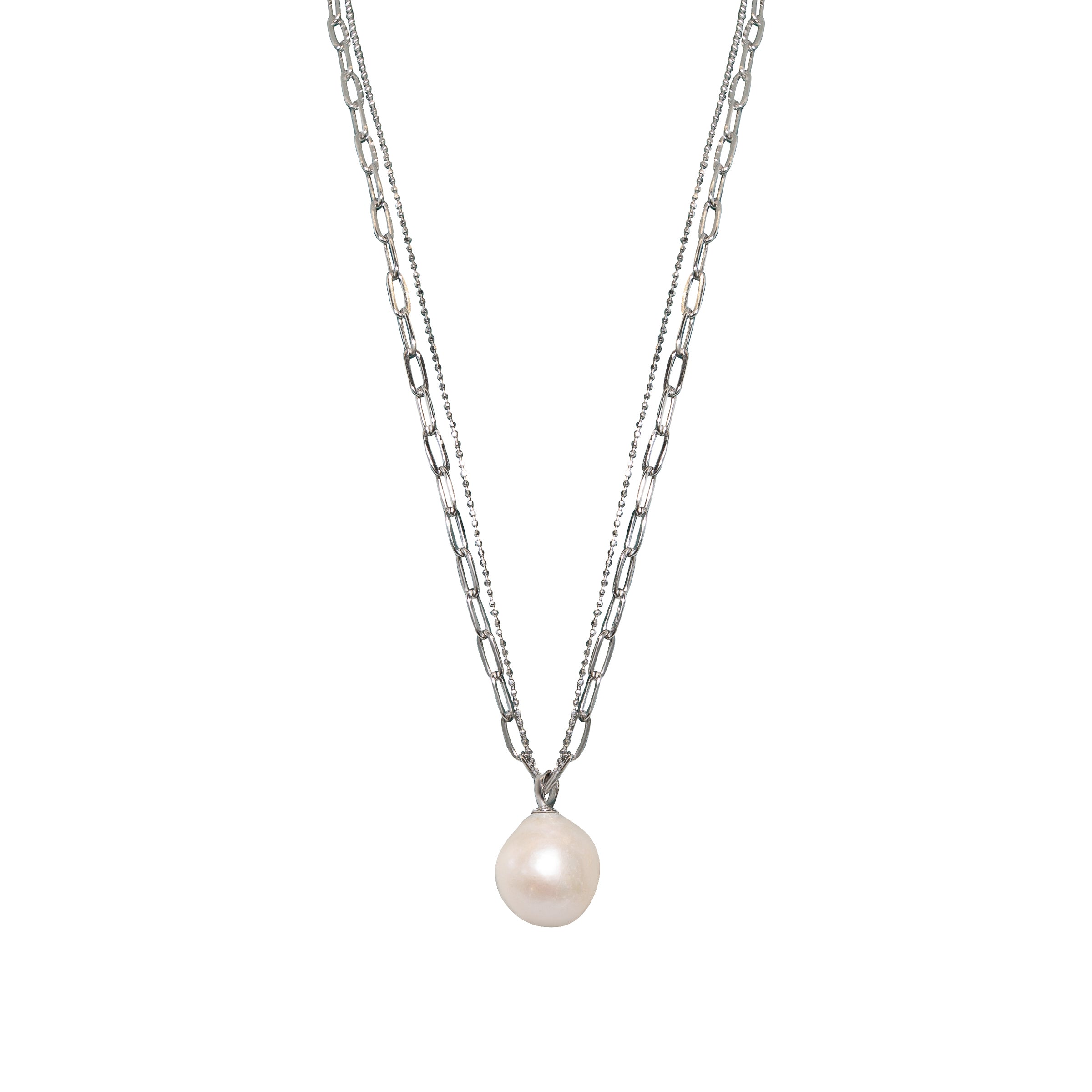 Botero Pendant Twin Stream Silver Necklace for Women - Elegant 925 Sterling Silver Jewelry Gift for Her - Perfect for Date Night, Anniversary & Special Occasions