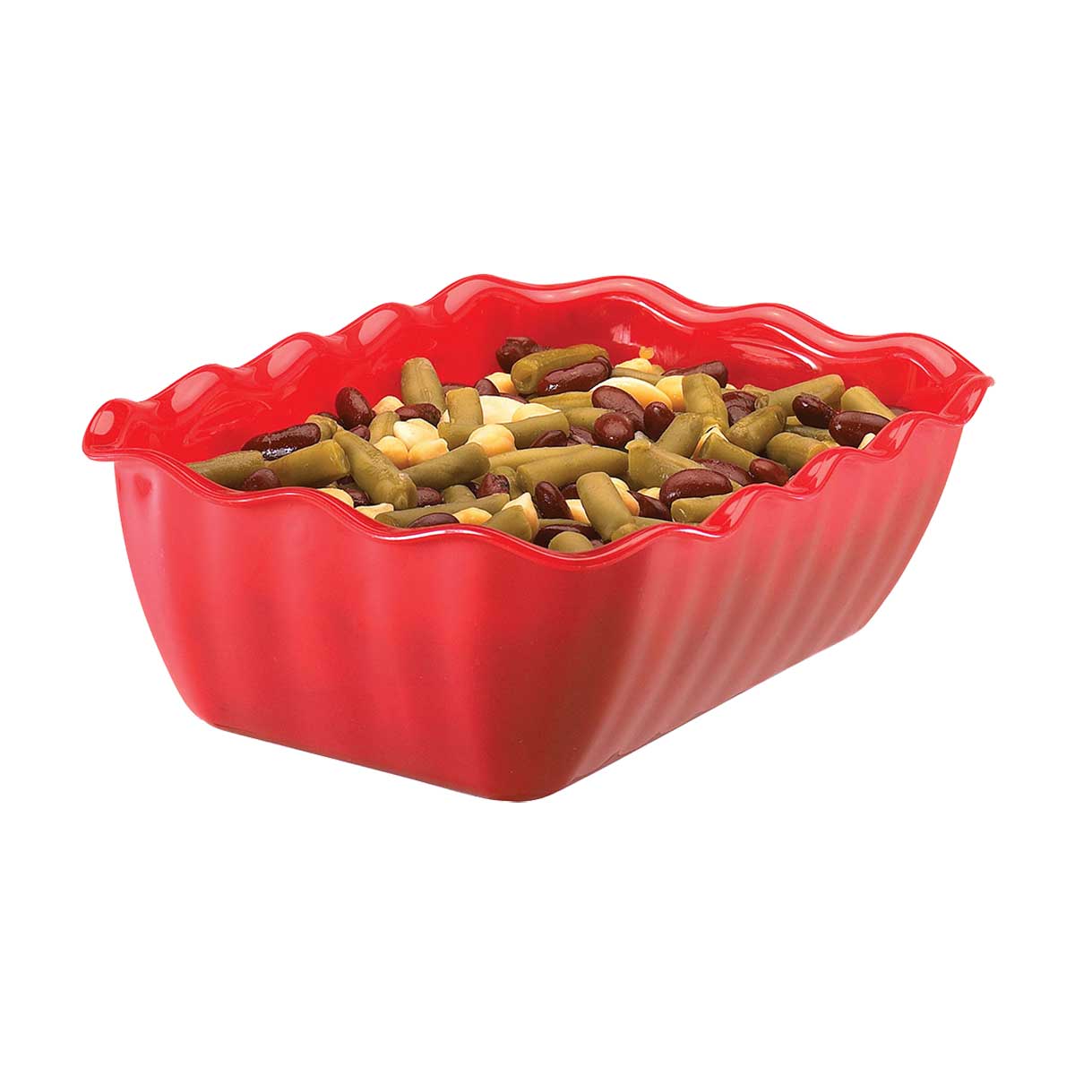 Cambro DC5404 2.2 qt Red Scalloped Pattern Deli Crock - Perfect for Delis, Restaurants & Food Service Display