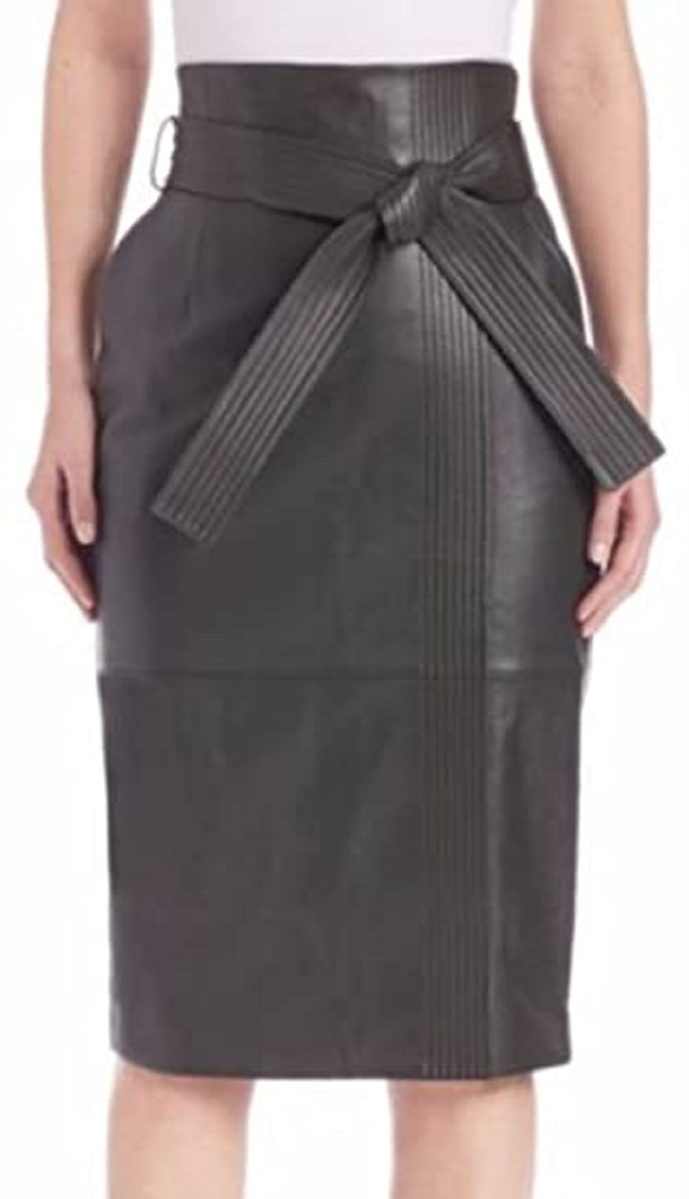 Women's Below The Knee Leather Pencil Skirt - Office Wear, Business Casual & Formal Outfits