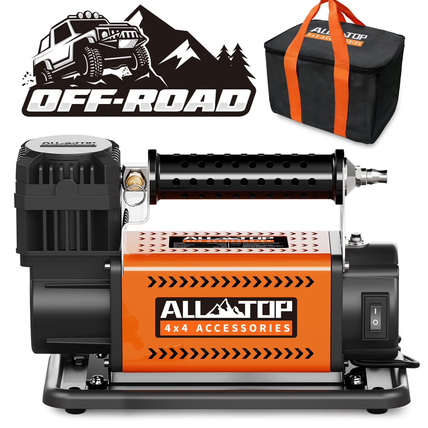 ALL-TOP 12V Portable Air Compressor Kit - 7.06CFM Heavy Duty Tire Inflator for Truck, SUV, 4x4 & RV - Max 150PSI Offroad Air Pump - Perfect for Emergency Tire Inflation, Road Trips & Outdoor Adventures