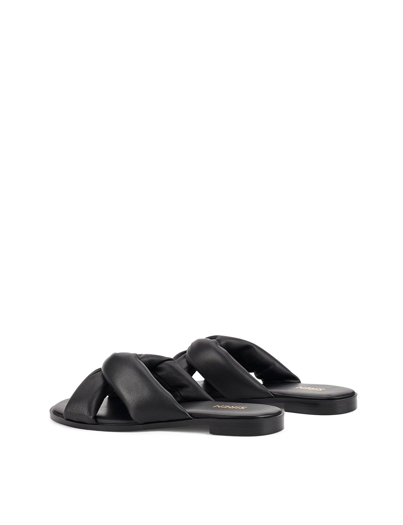 Madeline Flat Slides - Black Leather Women's Comfortable Sandals for Casual Wear, Beach, and Home Use