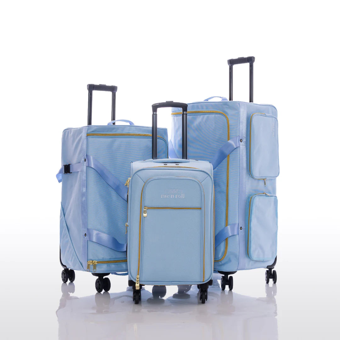 Rac n Roll Medium Sky Blue Backpack with Built-in Storage - Perfect for School, Travel, and Outdoor Adventures