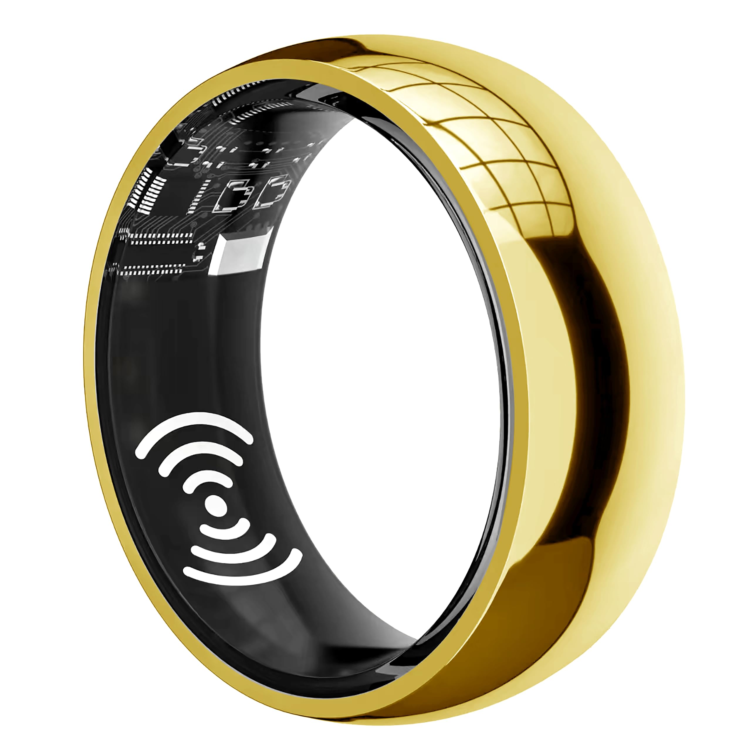 2025 Smart Ring - Health & Fitness Tracker with Heart Rate Monitor, Sleep Tracking, IP68 Waterproof - Gold (10 Pack) - Perfect for Family Wellness & Activity Monitoring