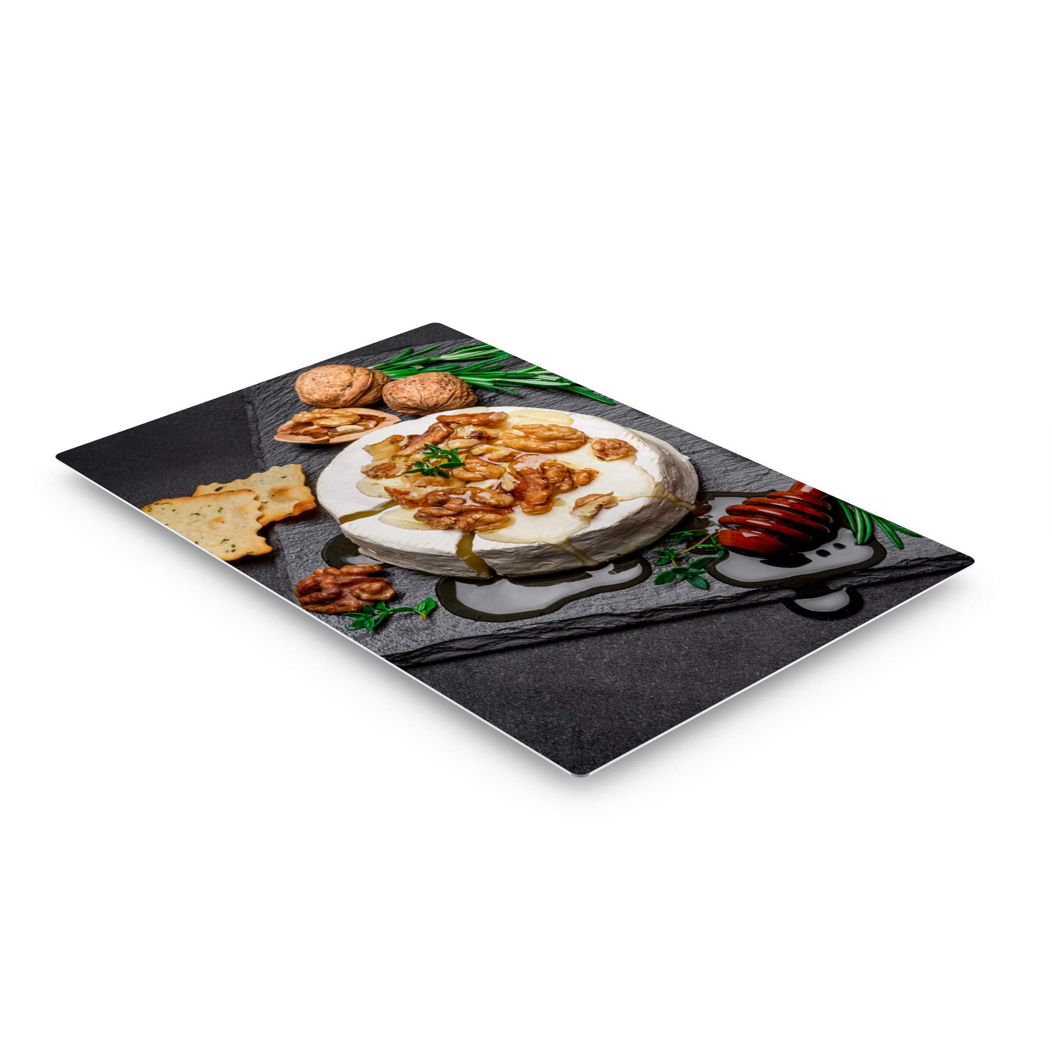 Smile Art Design Delicious Camembert Cheese & Honey Metal Wall Art Print - 36x24 Inch Rustic Kitchen Decor for Restaurant, Cafe, Dining Room & Farmhouse - Modern Housewarming Gift Made in USA | Perfect for Foodie Lovers & Cheese Enthusiasts