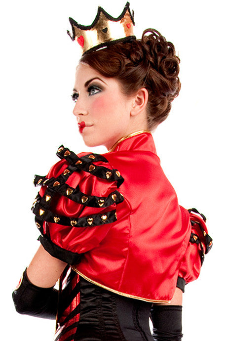 Lauren Studded Queen of Hearts Bolero Jacket - Gothic Fashion for Women | Perfect for Halloween Costumes, Cosplay & Evening Parties