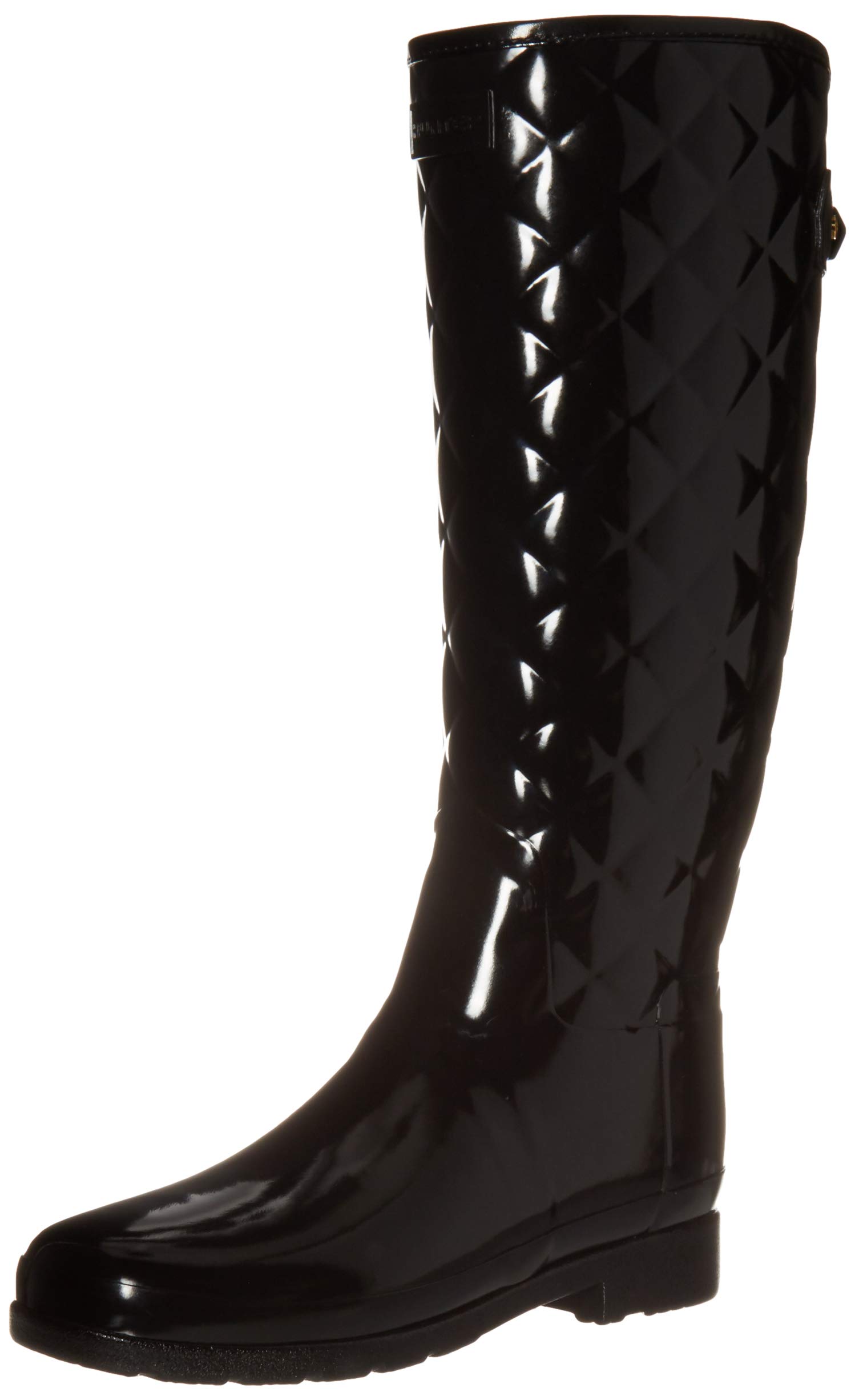 Hunter Refined Gloss Quilt Tall Rain Boots for Women - Waterproof Rubber Boots with Comfortable Cushioning - Perfect for Gardening, Hiking & Outdoor Adventures