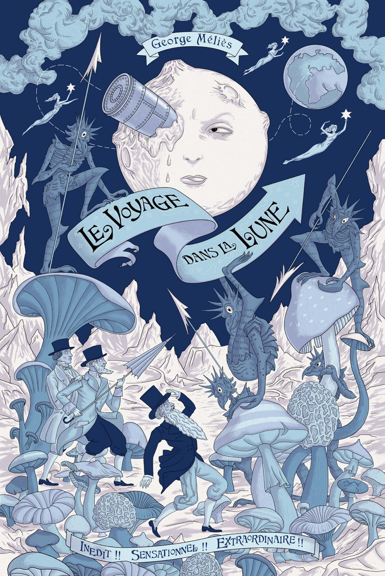 Vintage A Trip to the Moon Movie Poster - Classic 1902 Georges Méliès Sci-Fi Art Print - Perfect for Home Theater Decor, Cinema Room Wall Art & Film Collector Gifts