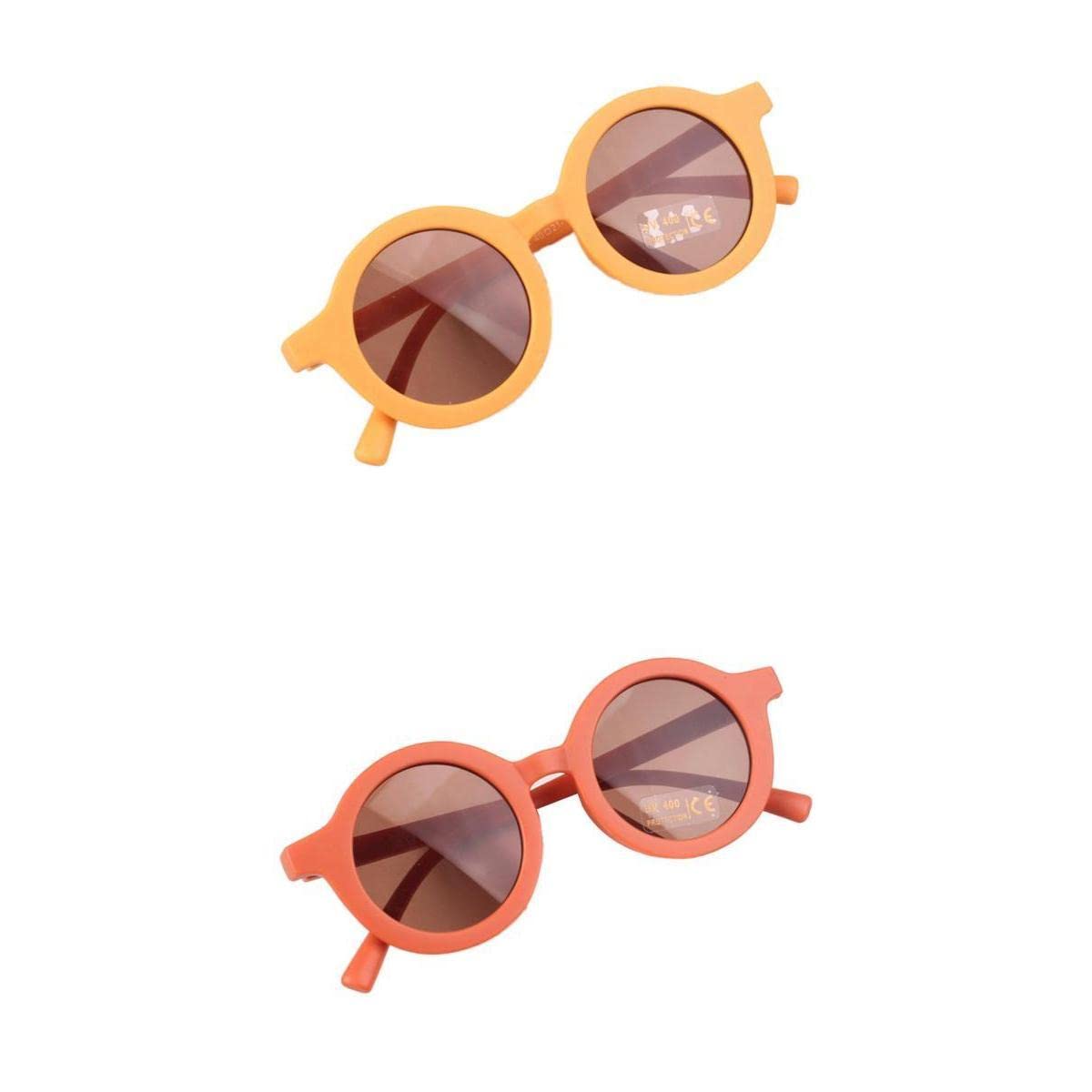 2 Pack Kids Sunglasses UV Protection - Trendy Outdoor Street Style for Boys & Girls - Perfect for Beach, Park, and Summer Activities