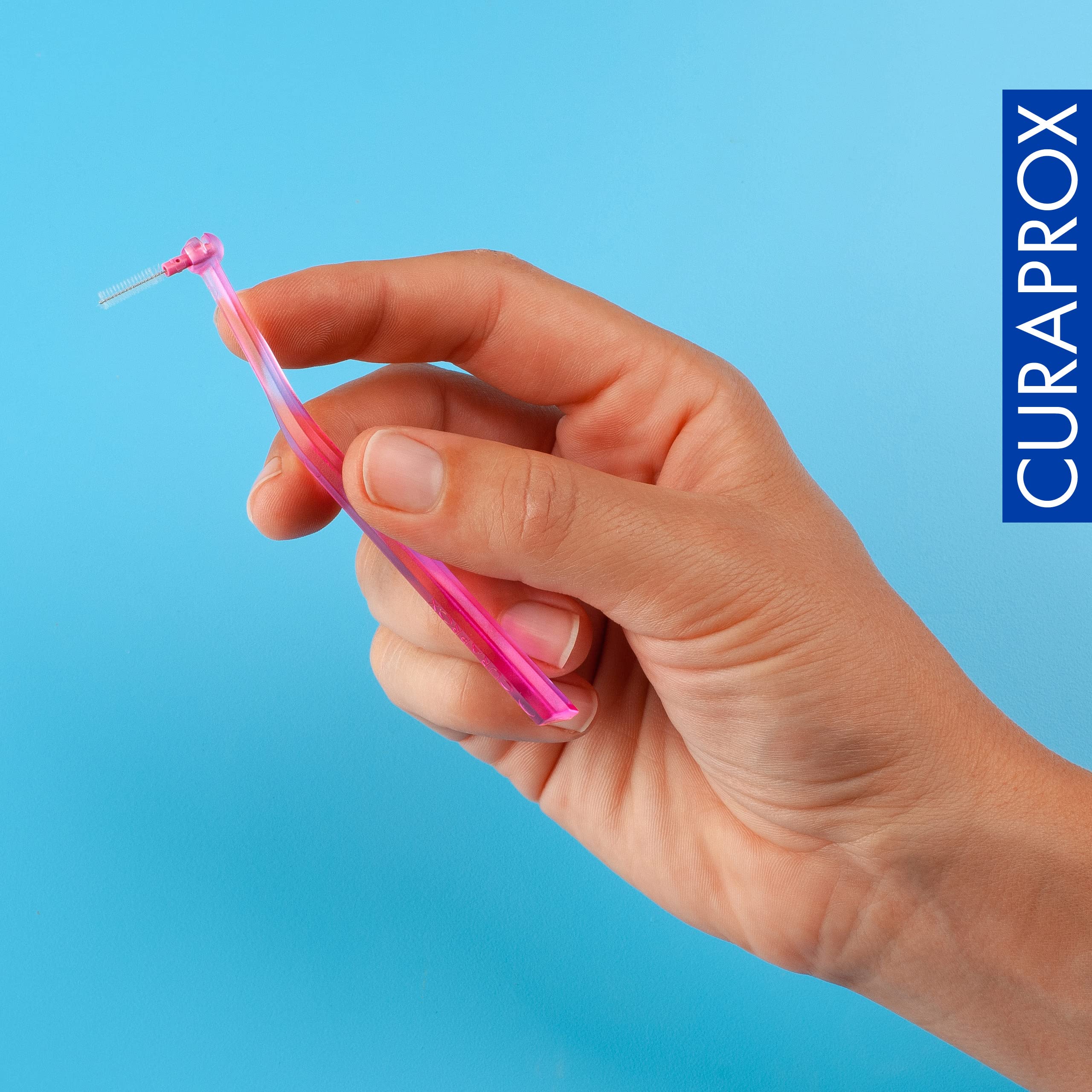 Curaprox Prime Plus Interdental Brushes - CPS 08 Holder with 5 Brushes (0.8mm to 3.2mm) | Dental Care for Braces, Bridges & Gum Health | Perfect for Travel & Daily Oral Hygiene