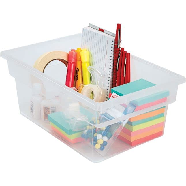 Really Good Stuff Single-Color Multi-Use Storage Bins Set of 6 - Durable Plastic Organizer Bins for Home, Office, Classroom & Kids Room Organization