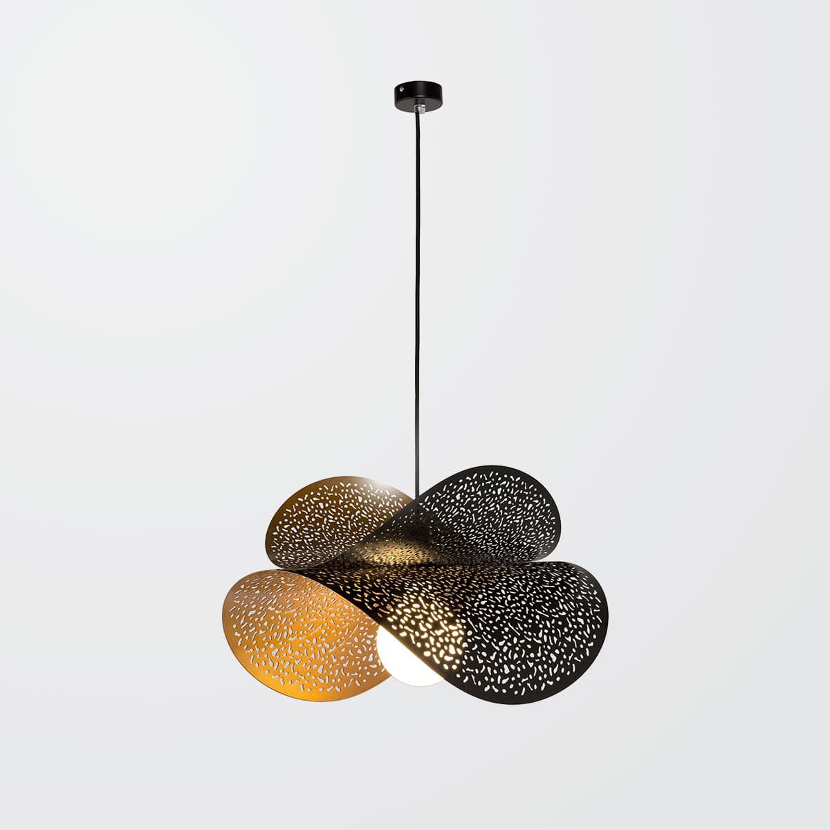 FLORE Pendant Light - Modern Hanging Ceiling Lamp for Dining Room, Kitchen Island, Bedroom & Living Room Decor | Elegant Glass Shade with Gold Finish