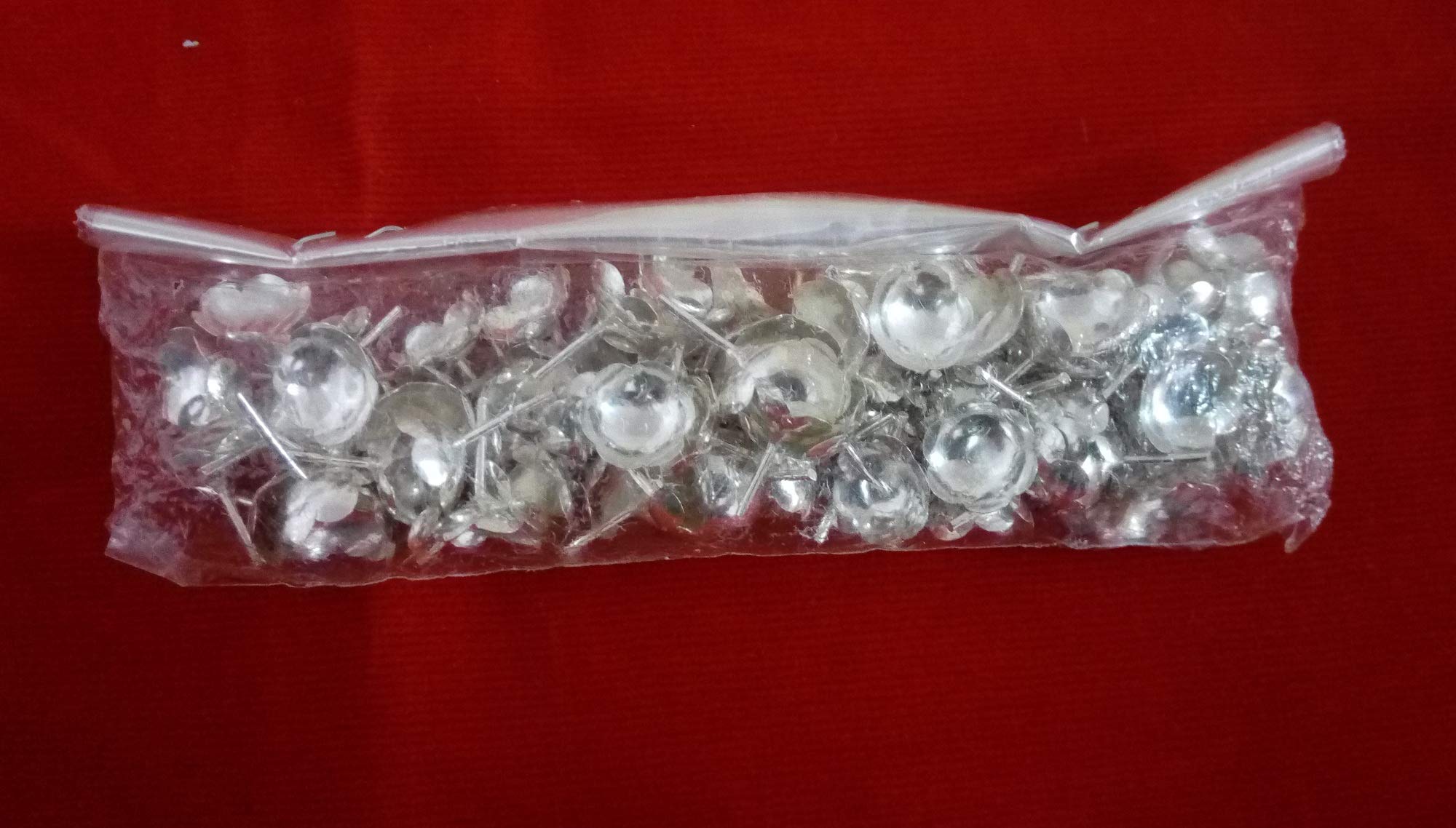 NWIL Plain Silver Flower Kundan Embellishments - Pack of 108 (60g) for Bridal Jewelry, Indian Wedding Accessories & DIY Craft Projects