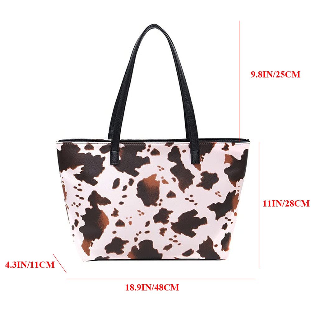 Stylish Leopard Print Tote Bags for Women - Fashionable Cow Print Handbags with Tassel Details, Large Capacity Shopping Bags & Everyday Purses | Perfect for Work, Travel, and Casual Outings