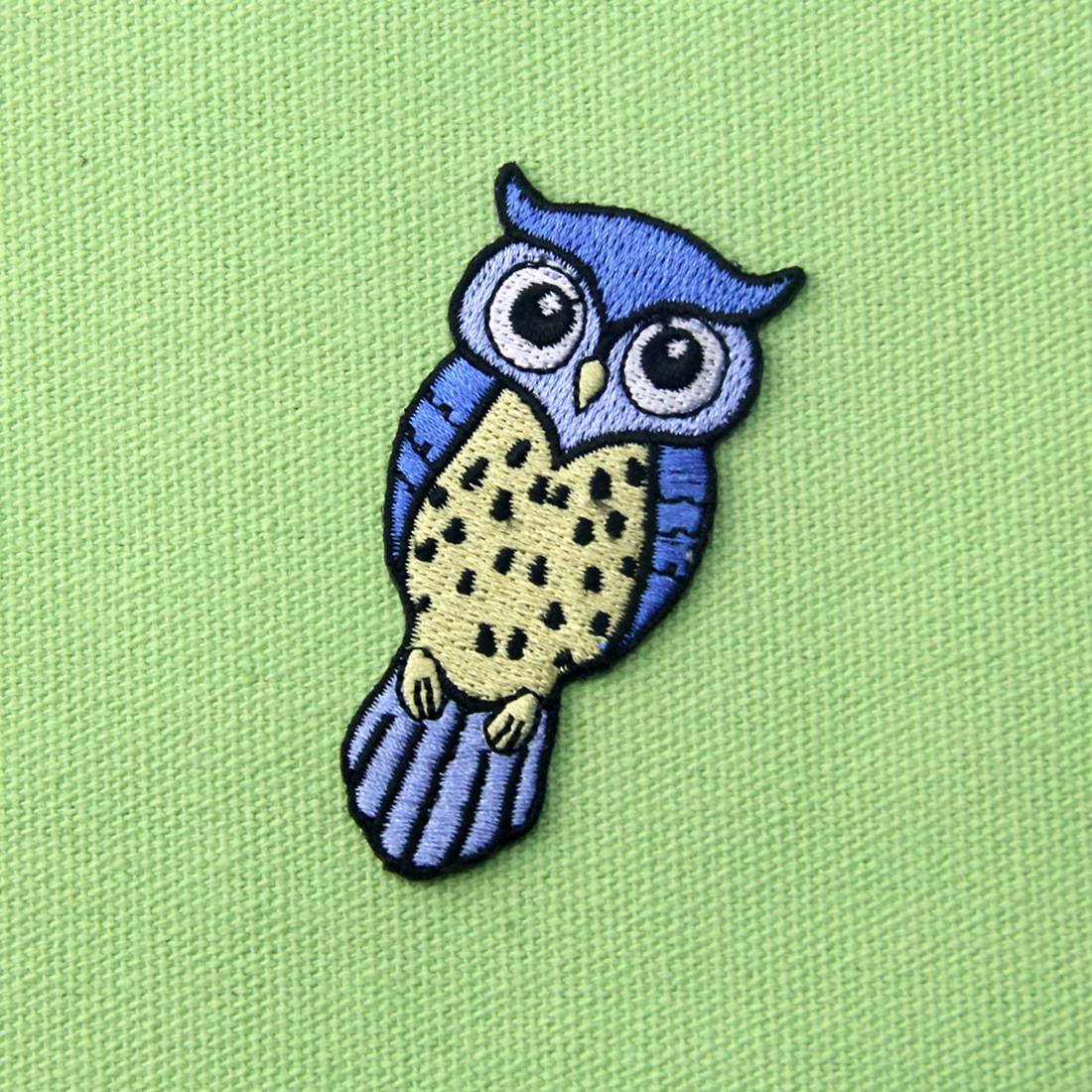 Cute Blue and Yellow Owl Embroidered Iron On Patch - DIY Sew On Applique for Jackets, Bags & Hats | Fun Fashion Accessory for Kids & Adults