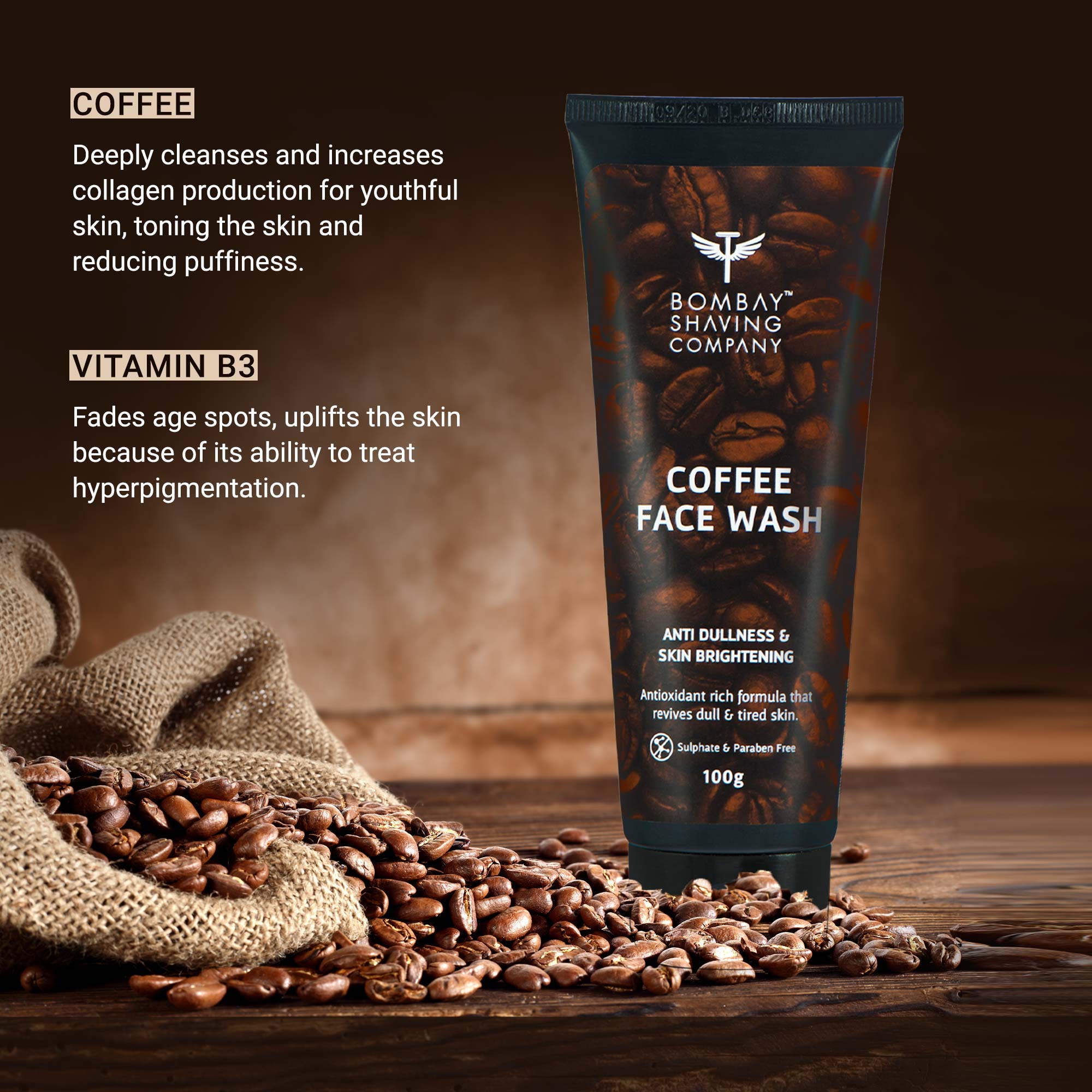 Bombay Shaving Company Charcoal & Coffee Face Wash for Men - Deep Cleansing, Oil Control & Exfoliation - Perfect for Daily Skincare Routine & Acne-Prone Skin