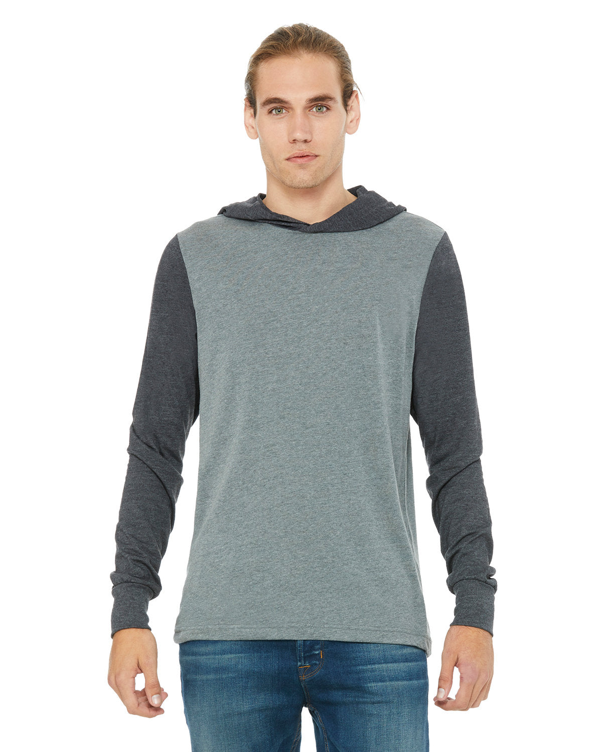 Bella + Canvas 3512 Unisex Jersey Long Sleeve Hoodie - Soft Cotton Pullover Sweatshirt for Men & Women - Perfect for Casual Wear, Workout & Outdoor Activities
