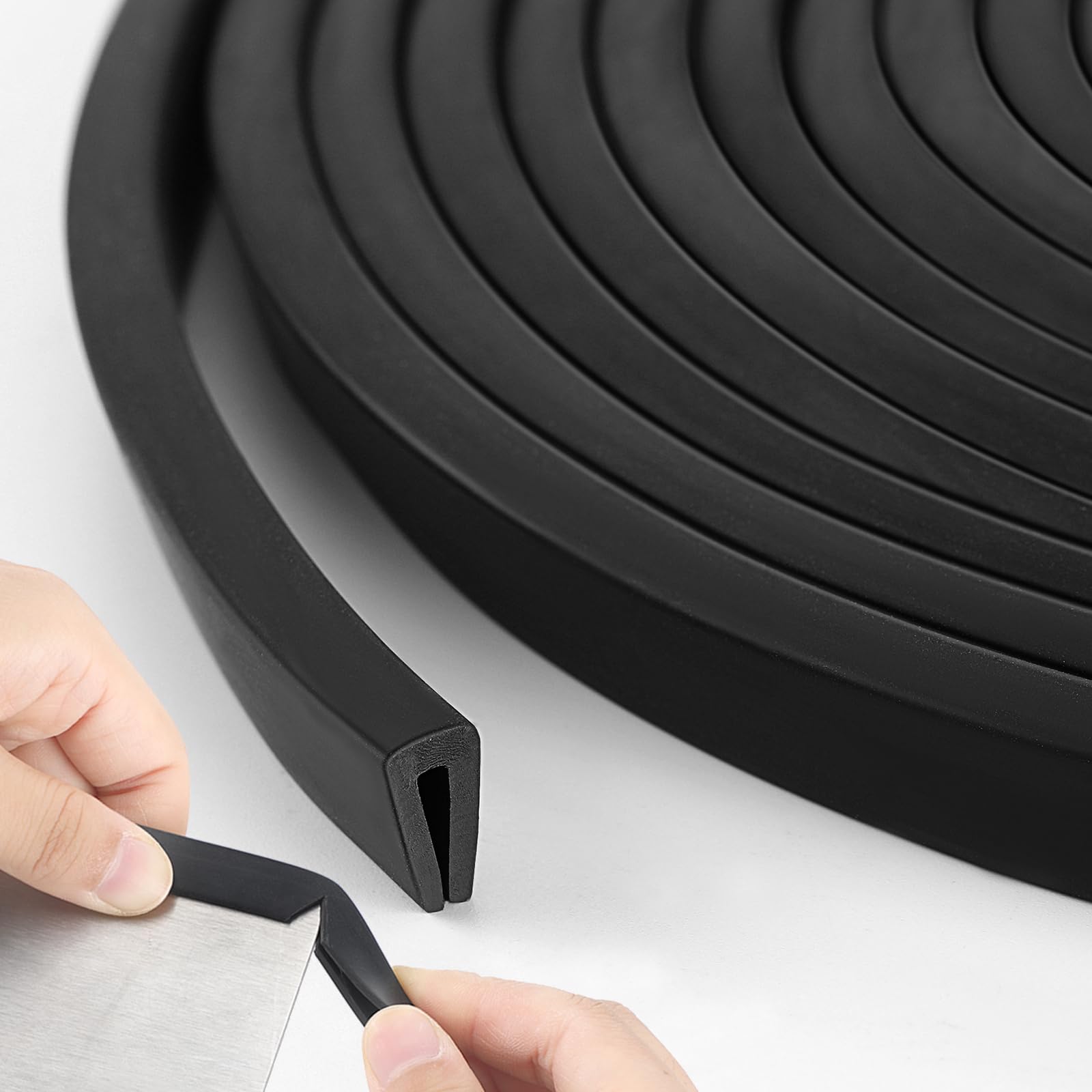Kingdder 10ft Rubber Edge Trim U Channel - Weatherproof Door Seal Strip for 1/8 Inch Thickness | Perfect for Car Doors, Steel Plates, Glass, Hatches & Table Corners | Durable Edge Protector for Home, Office & Automotive Use