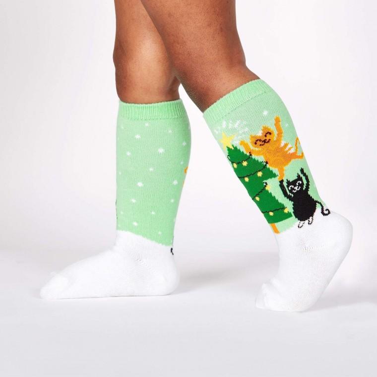 Fun Toddler Knee High Socks - Naughty or Nice Design for Ages 1-2 | Cute Baby Socks for Holidays, Parties & Everyday Play
