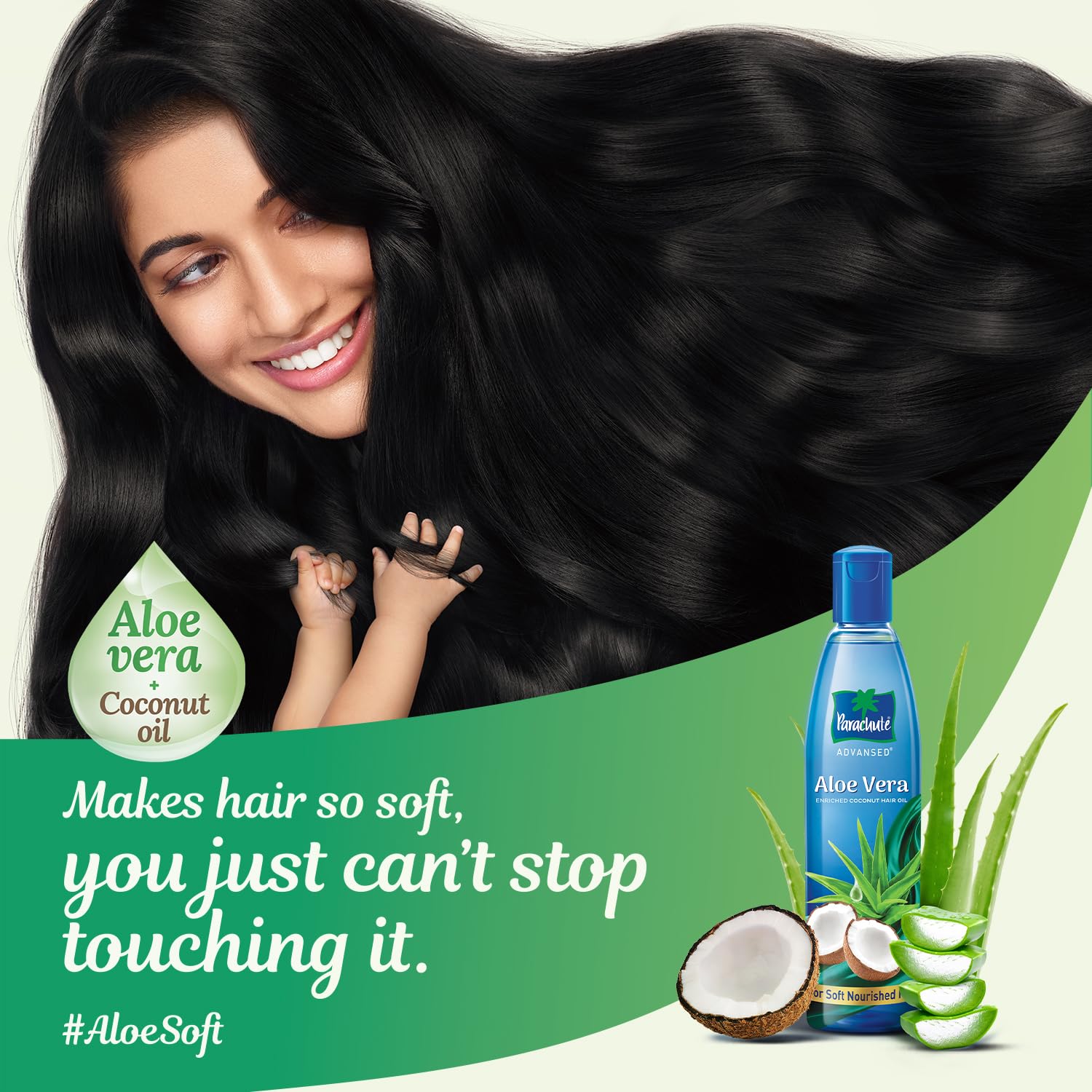 Parachute Advanced Aloe Vera Enriched Coconut Hair Oil - 75ml | Deep Conditioning Treatment for Dry, Damaged Hair | Perfect for Daily Hair Care & Scalp Massage