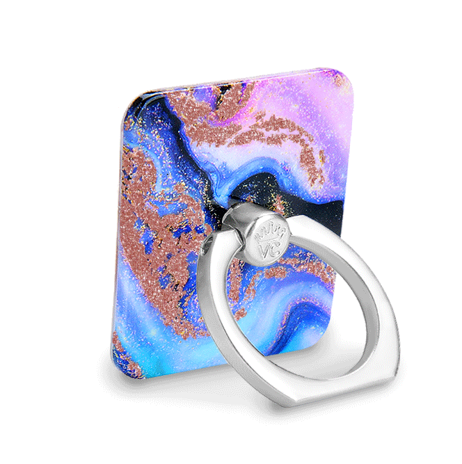 Galaxy Glitter Phone Ring Holder - Non-Slip Grip for Smartphones - Perfect for Selfies, Videos & Secure One-Handed Use (Rose Gold, Silver, Black) - Ideal for iPhone, Samsung & All Mobile Devices