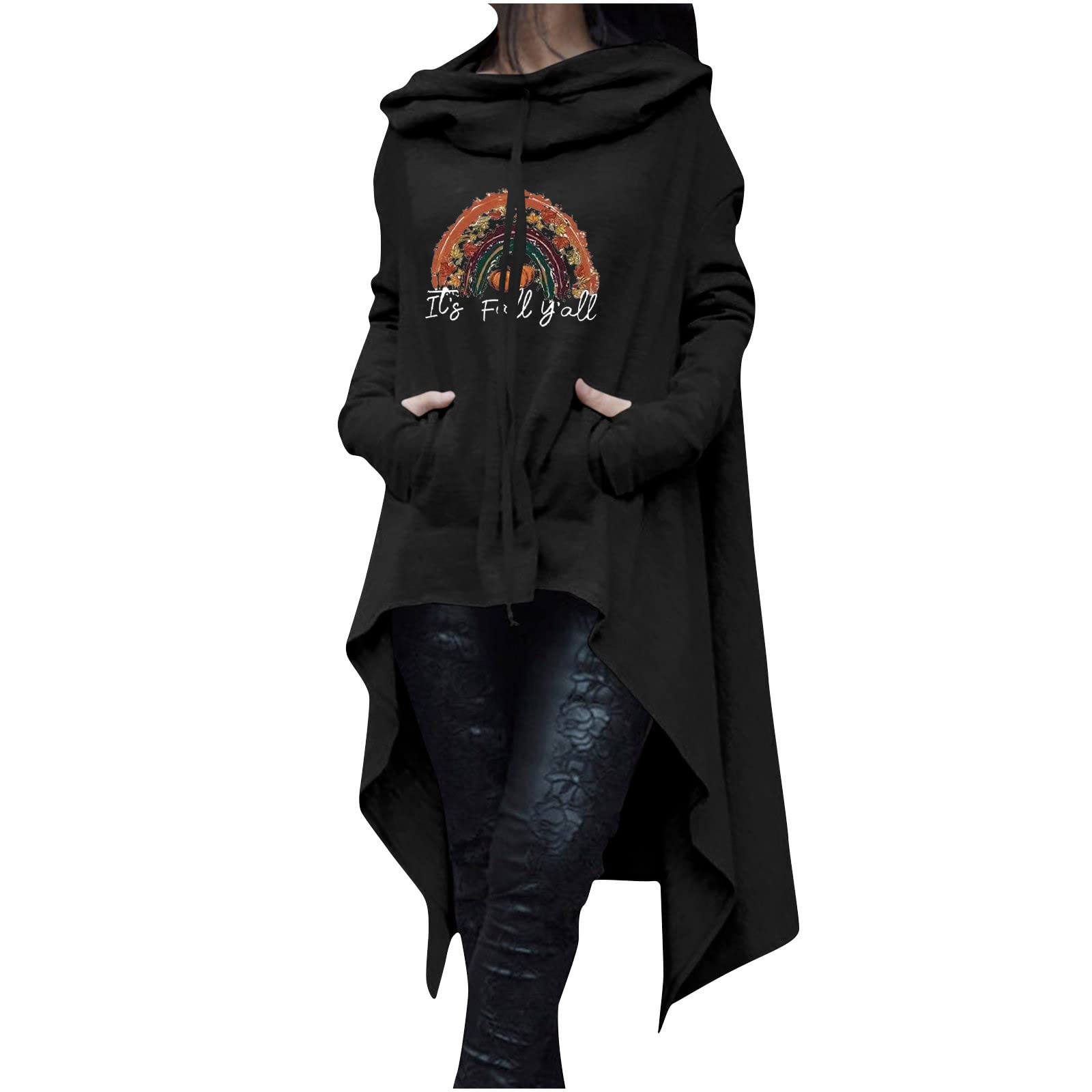 Ceimmol Women's Long Sleeve Round Neck Casual Sweatshirt & Hoodie - Cozy Fall Fashion for Halloween, Everyday Wear, and Outdoor Activities