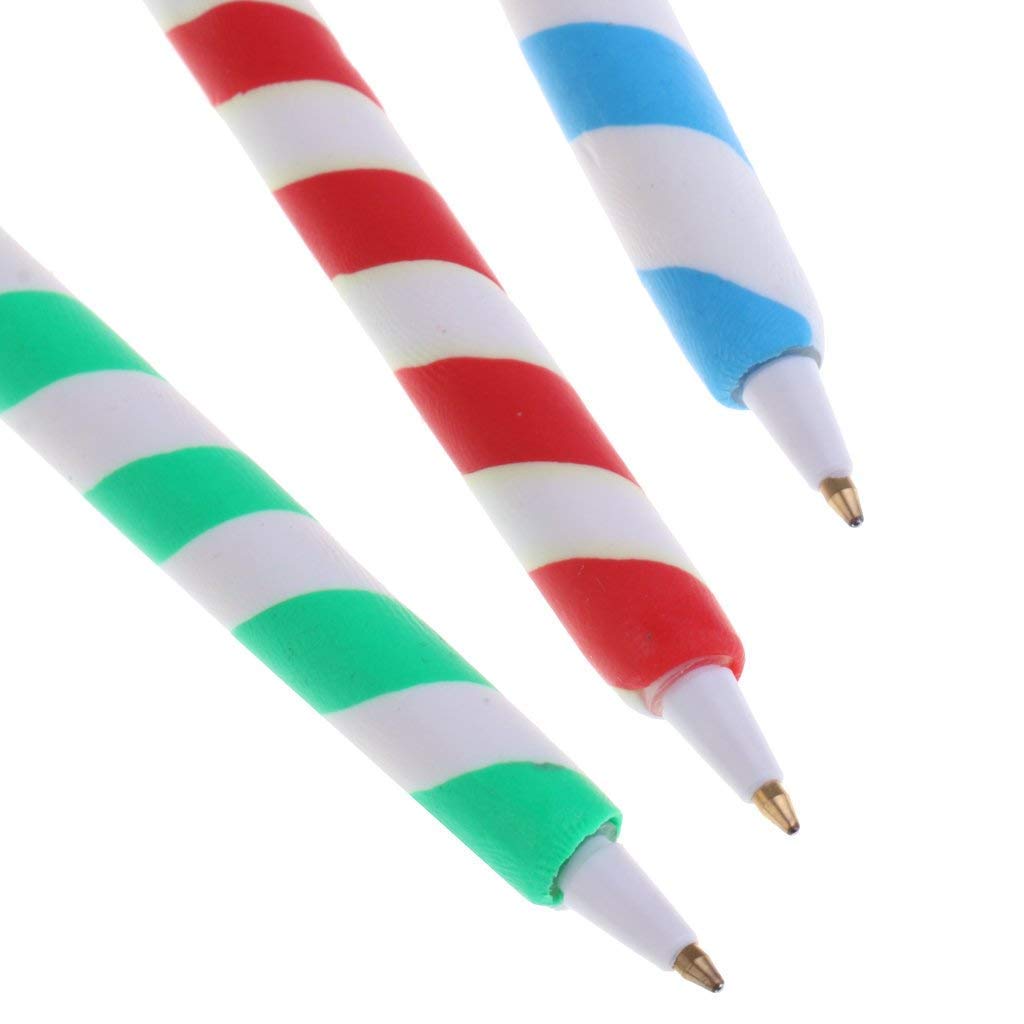 10-Pack Christmas Santa Claus Candy Cane Ballpoint Pens - Festive Holiday Party Favors, Office & School Supplies, Random Colors - Perfect for Gifts, Stocking Stuffers & Christmas Celebrations