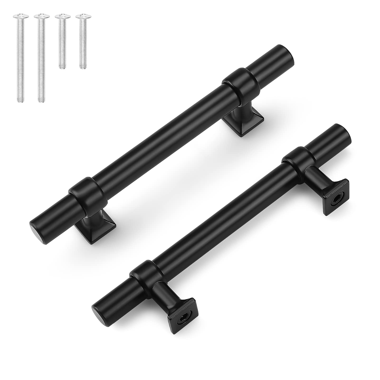 10 Pack Matte Black Cabinet Pulls - 3.5 Inch T Bar Drawer Handles for Kitchen & Bathroom, Stainless Steel Dresser Pulls for Cabinets, Drawers & Furniture (Ideal for Modern Home Renovation & DIY Projects)
