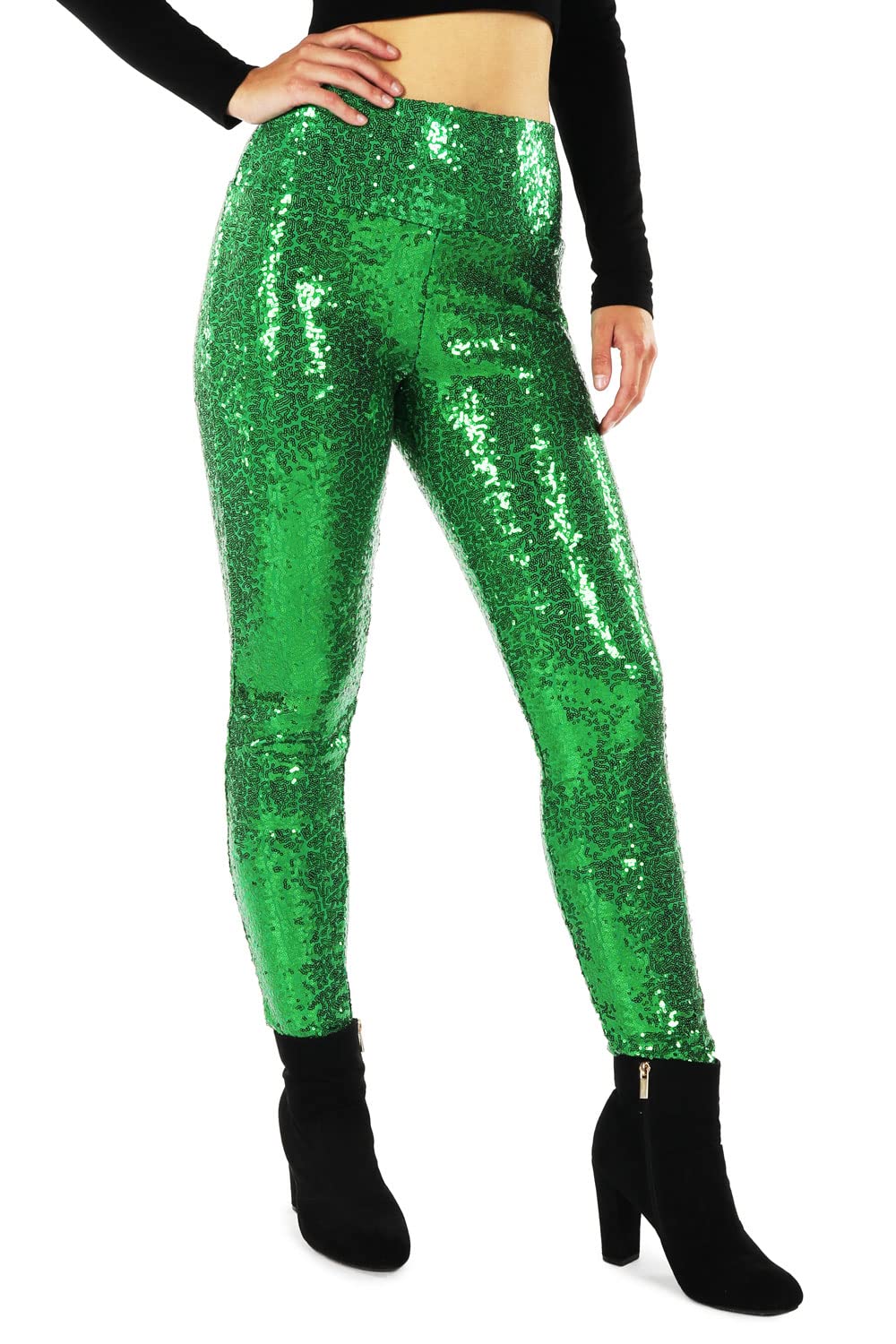 Women's Shiny Sequin Leggings by Tipsy Elves | Holiday Party Outfits, Christmas Costumes & Festive Occasions