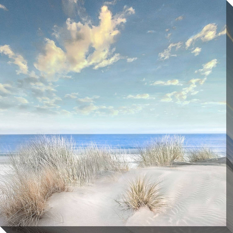 Blue Water and White Sand Canvas Wall Art - 30x30 Inches Coastal Beach Decor for Living Room, Bedroom & Office