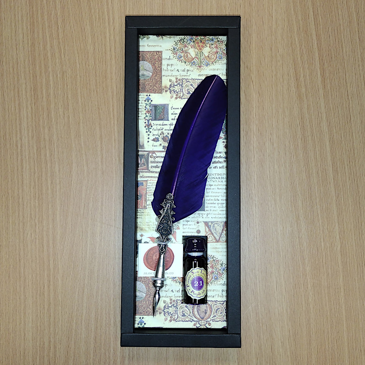 Elegant Violet Feather Pen for Calligraphy, Writing & Journaling - Premium Gift for Writers, Artists & Students - Perfect for Weddings, Special Occasions & Creative Projects