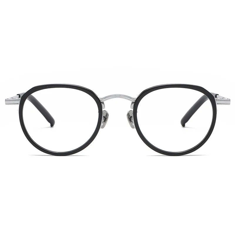 Stylish Aimee Unisex Full Rim Oval Titanium Acetate Eyeglasses Frame 1343 - Lightweight & Durable for Work, Reading & Everyday Wear