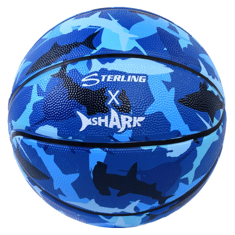 Premium Sterling Blue Shark Camo Basketball - Indoor/Outdoor Game Ball for Street & Court Play - Perfect for Training, Pickup Games & Competitive Matches
