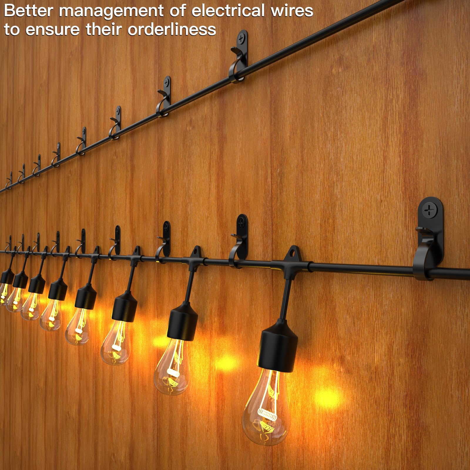 Stainless Steel String Light Hooks - 40 Pack for Outdoor Christmas & Fairy Lights