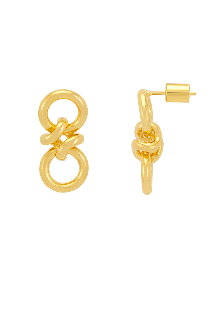 Stylish Knotted Double Drop Hoop Earrings for Women - Trendy Boho Jewelry for Everyday Wear & Special Occasions