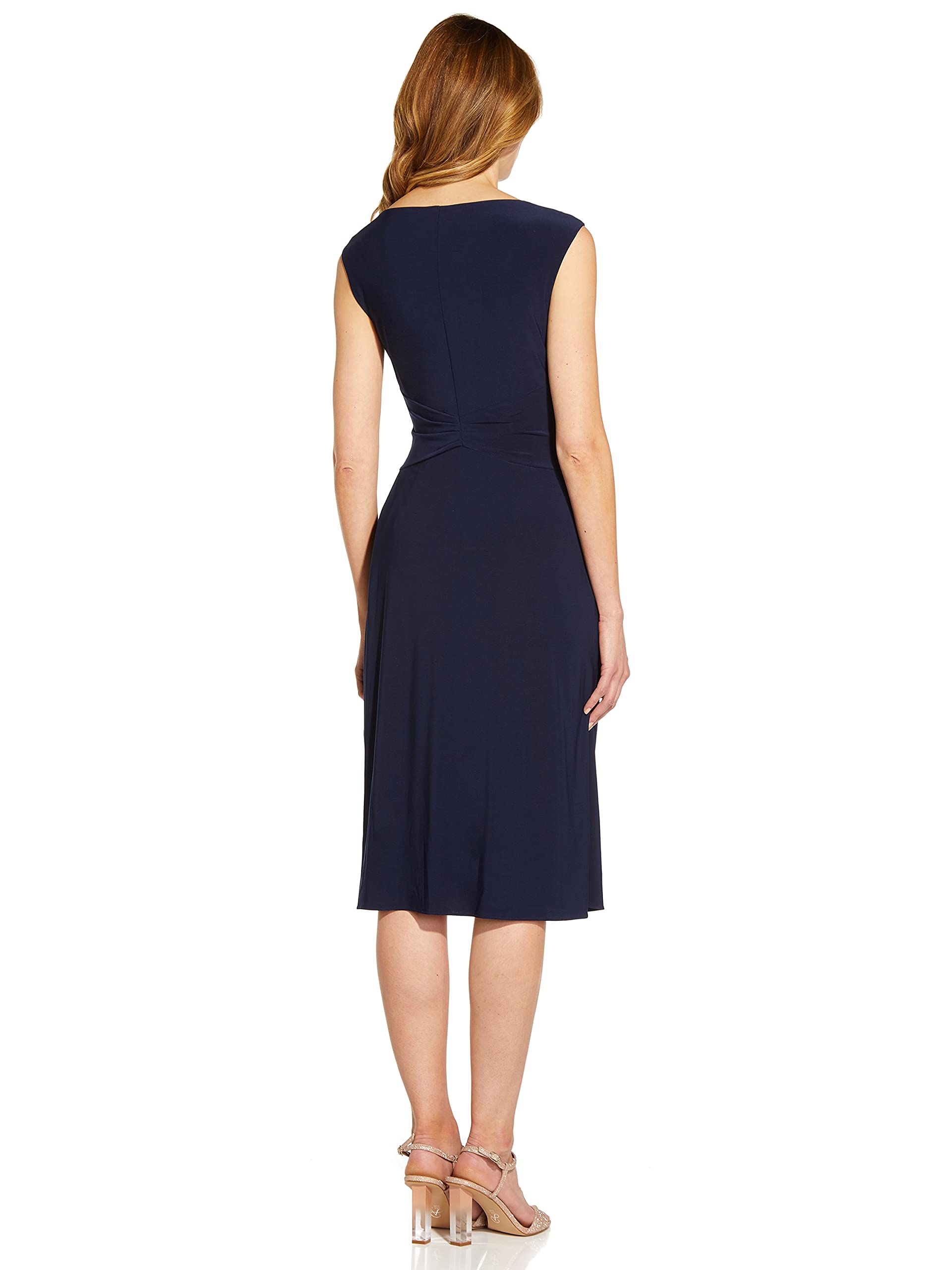 Adrianna Papell Women's Elegant Asymmetric Draped Jersey Dress - Perfect for Cocktail Parties, Evening Events & Special Occasions