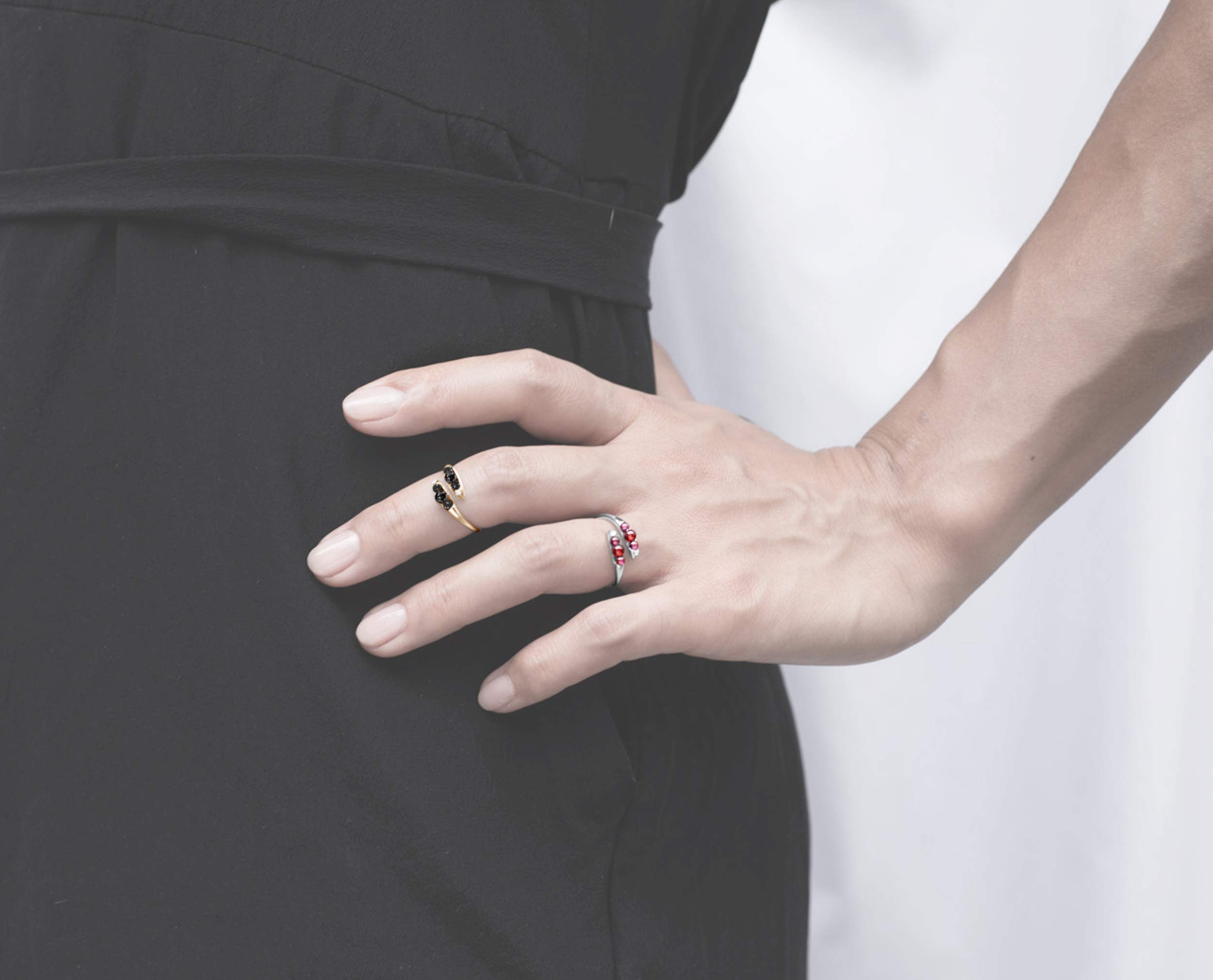 Majade Handmade 14K White Gold Garnet Ring - January Birthstone, Engagement & Wedding Ring with Red Gemstone | Unique Minimalist Alternative Jewelry for Nature Lovers | Perfect for Anniversaries, Proposals & Special Occasions