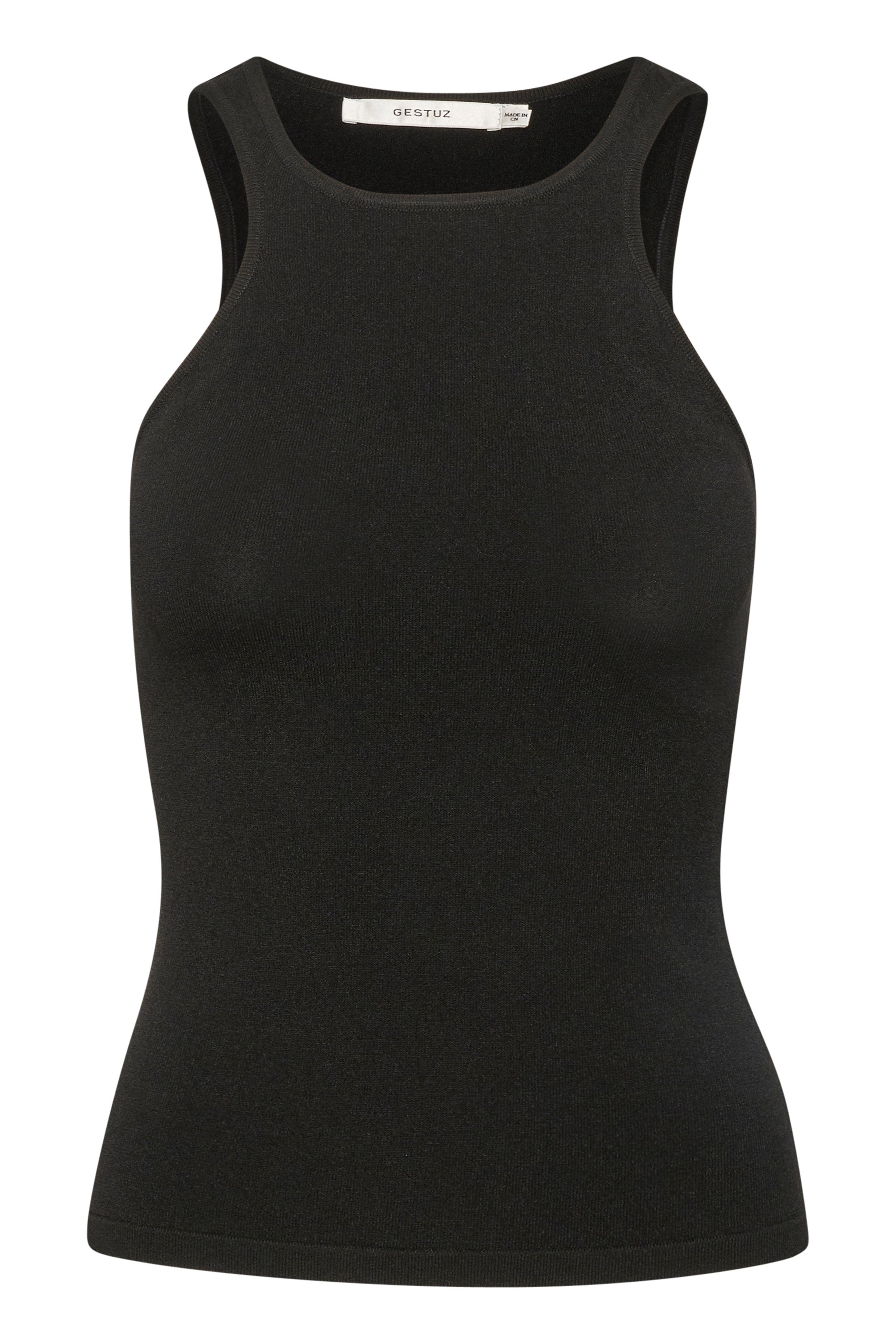 Gestuz Drew Singlet for Women - Black Sleeveless Tank Top | Casual Summer Wear, Layering Essential, Gym & Yoga Outfit