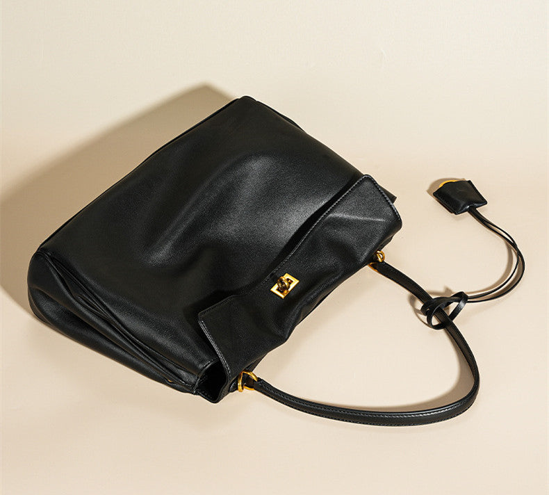 Premium Genuine Leather Large Shoulder Bag for Women - Stylish & Spacious Crossbody Tote - Perfect for Work, Travel & Everyday Use