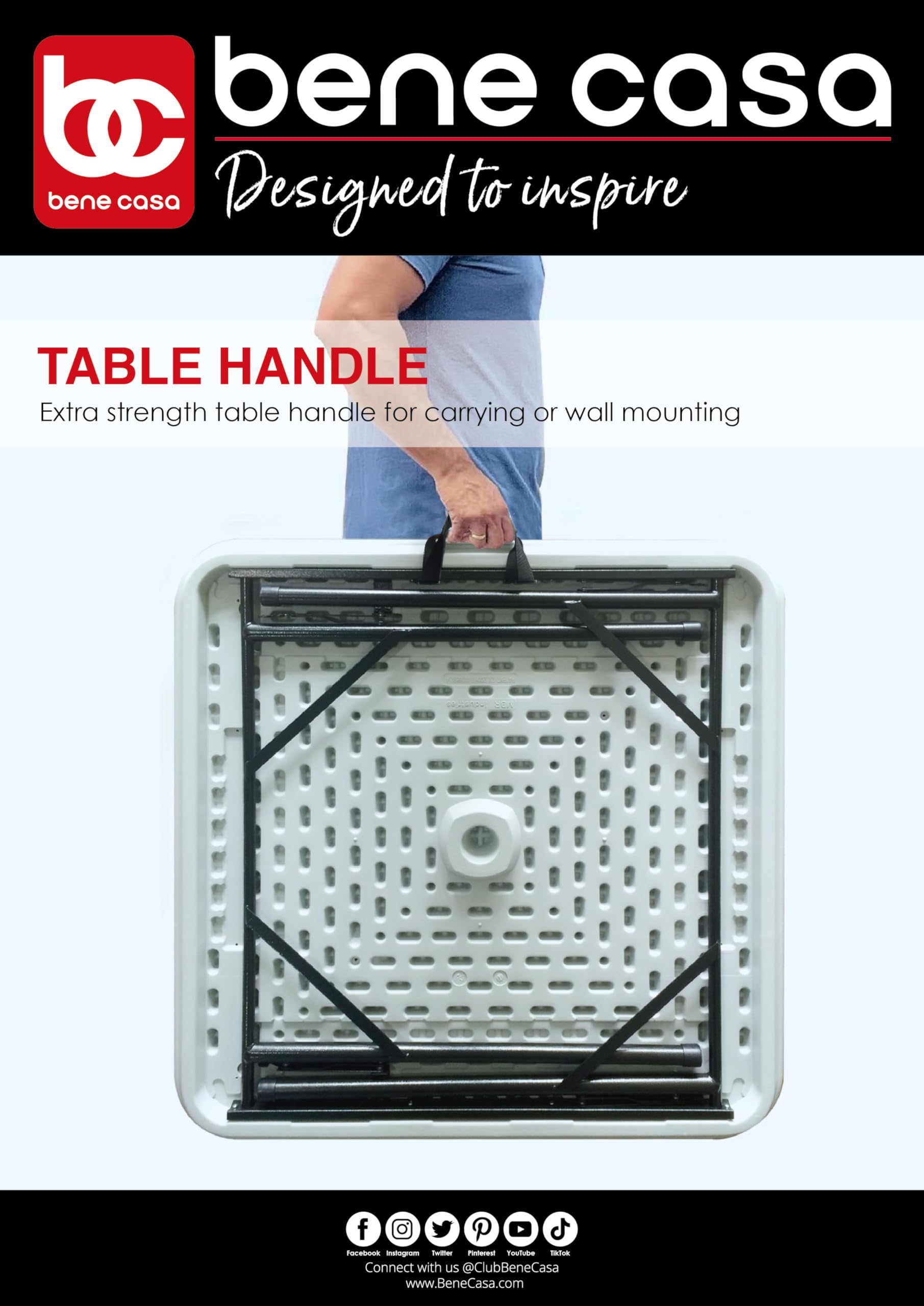 Benecasa Outdoor Blow Mold Domino Game Table Set - Durable Plastic Dominoes Table for Backyard, Patio, and Tailgating Parties - Perfect for Family Gatherings and Game Nights