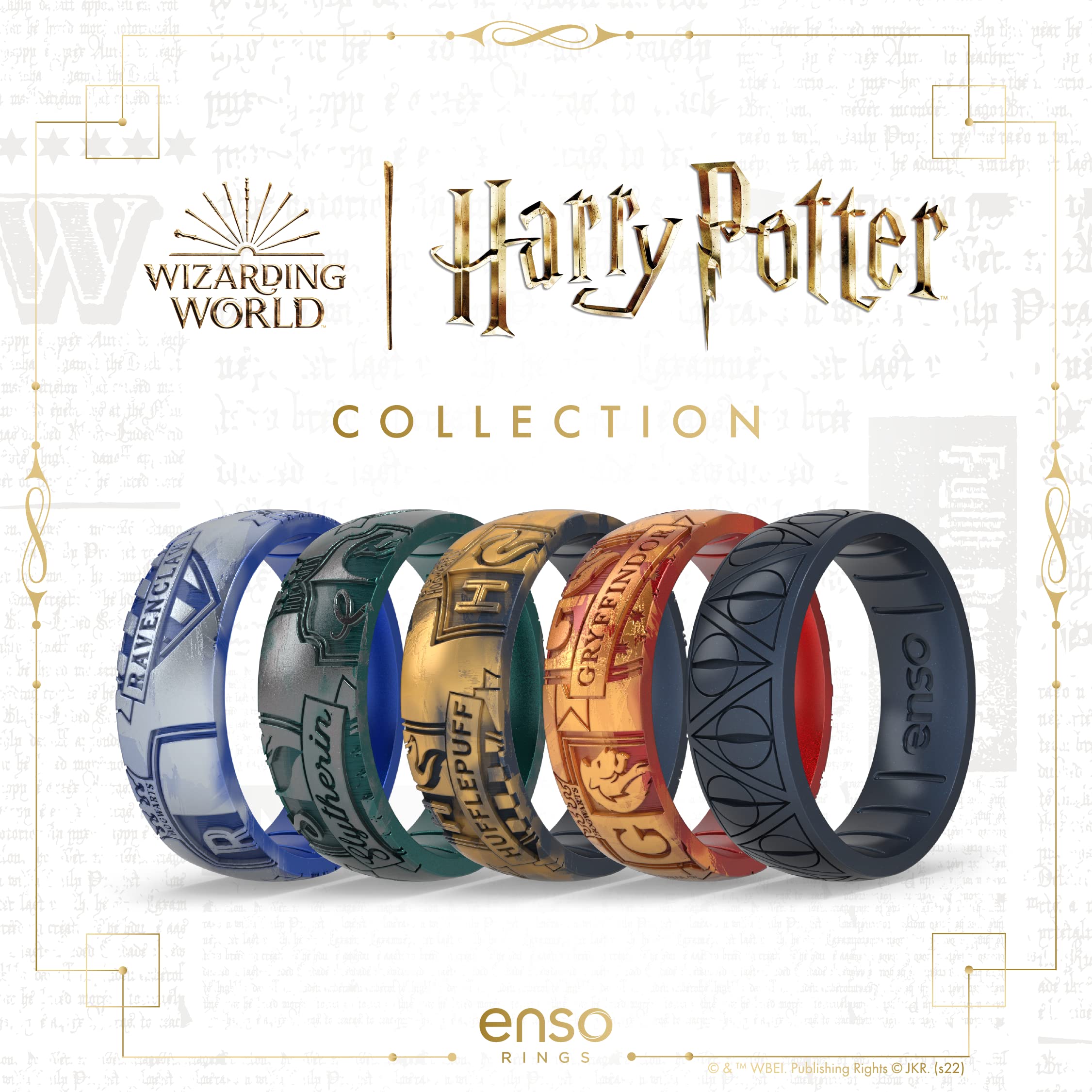 Enso Rings Wizarding World of Harry Potter Collection - Comfortable Silicone Wedding Bands for Men & Women | Perfect for Cosplay, Everyday Wear & Harry Potter Fans