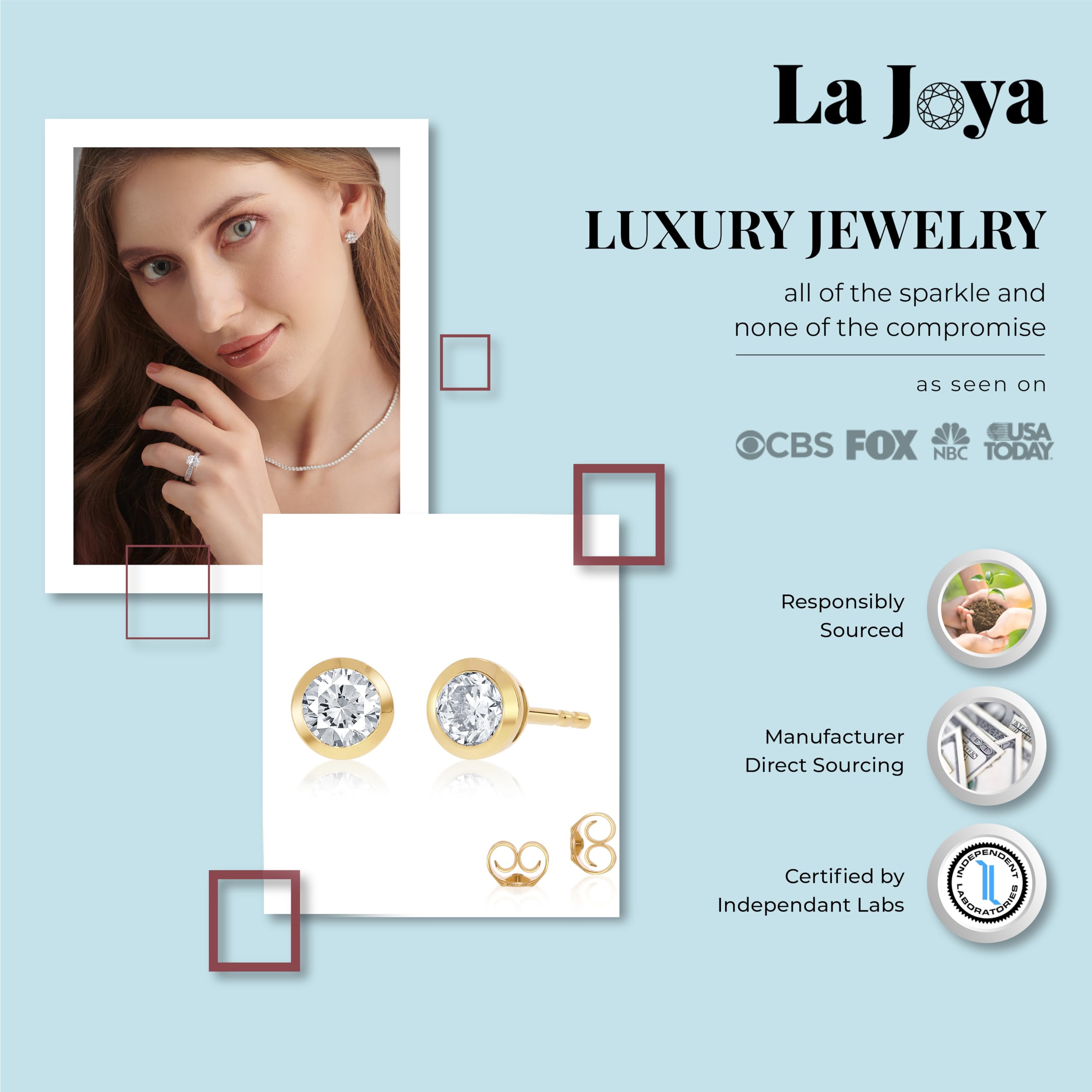 Lab Grown Diamond Stud Earrings for Women & Men - 1/6 to 3 1/4 CTW in 14K White/Yellow Gold | Certified GH VS-SI Diamonds | Perfect for Weddings, Anniversaries & Everyday Luxury