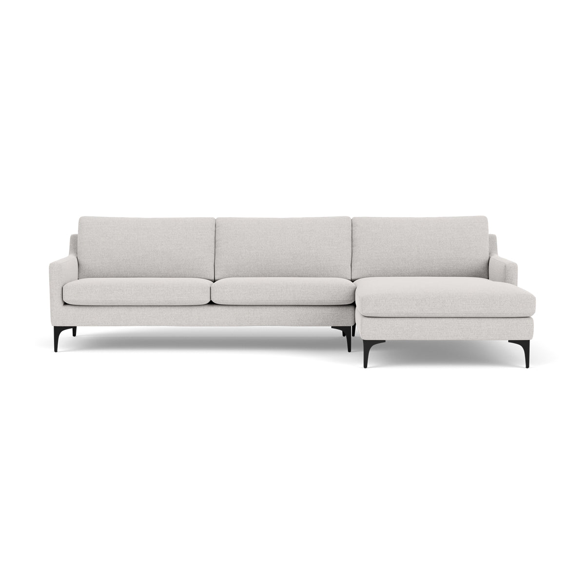 Astha Fabric Right Chaise Sofa - Modern Upholstered Sectional Couch for Living Room, Lounge & Small Spaces