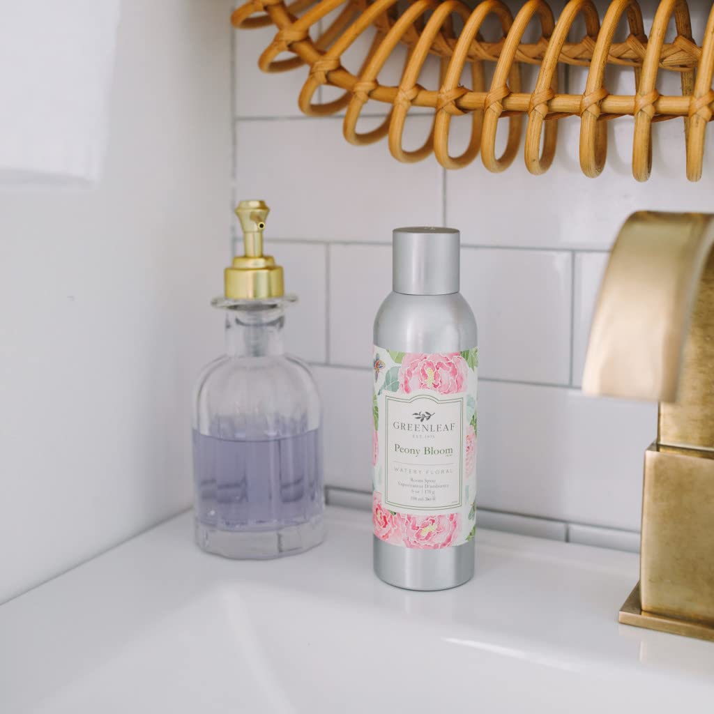 GREENLEAF GIFTS Highly Fragranced Peony Blooms Aerosol Room Freshener Spray - Long Lasting Air Freshener for Home, Office, Bathroom & Car
