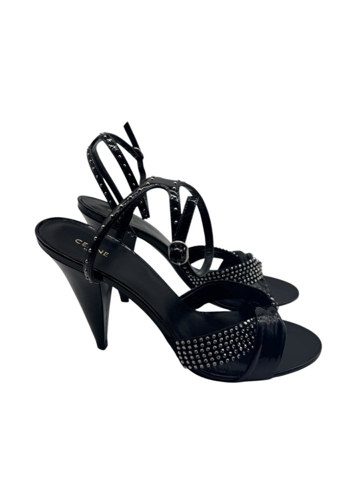 Celine Embellished Twist Heel Sandals for Women | Size 40 (US 10) | Luxury Designer High Heels for Parties, Weddings & Evening Events