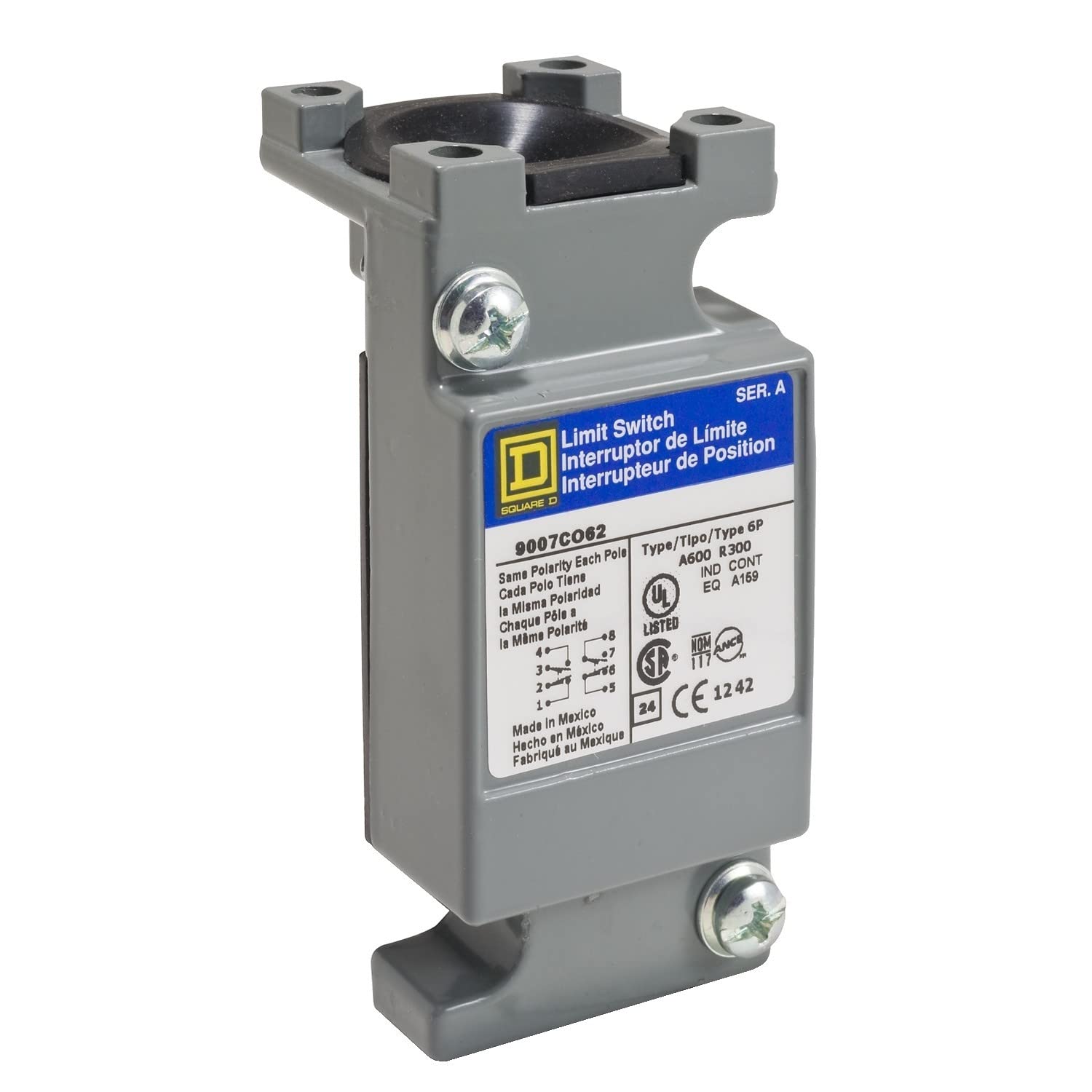 9007CO68 Standard Box Limit Switch Plug-In Unit (No Head) - 2 NO + 2 NC Contacts, Neutral Position - Ideal for Industrial Automation & Machinery Safety Control