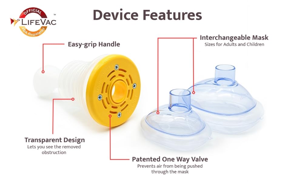 LifeVac Blue Travel Kit - Portable Choking Rescue Device for Kids & Adults | First Aid Airway Suction Tool | Emergency Home, Travel & Restaurant Safety Equipment | Perfect for Families, Schools and Outdoor Adventures