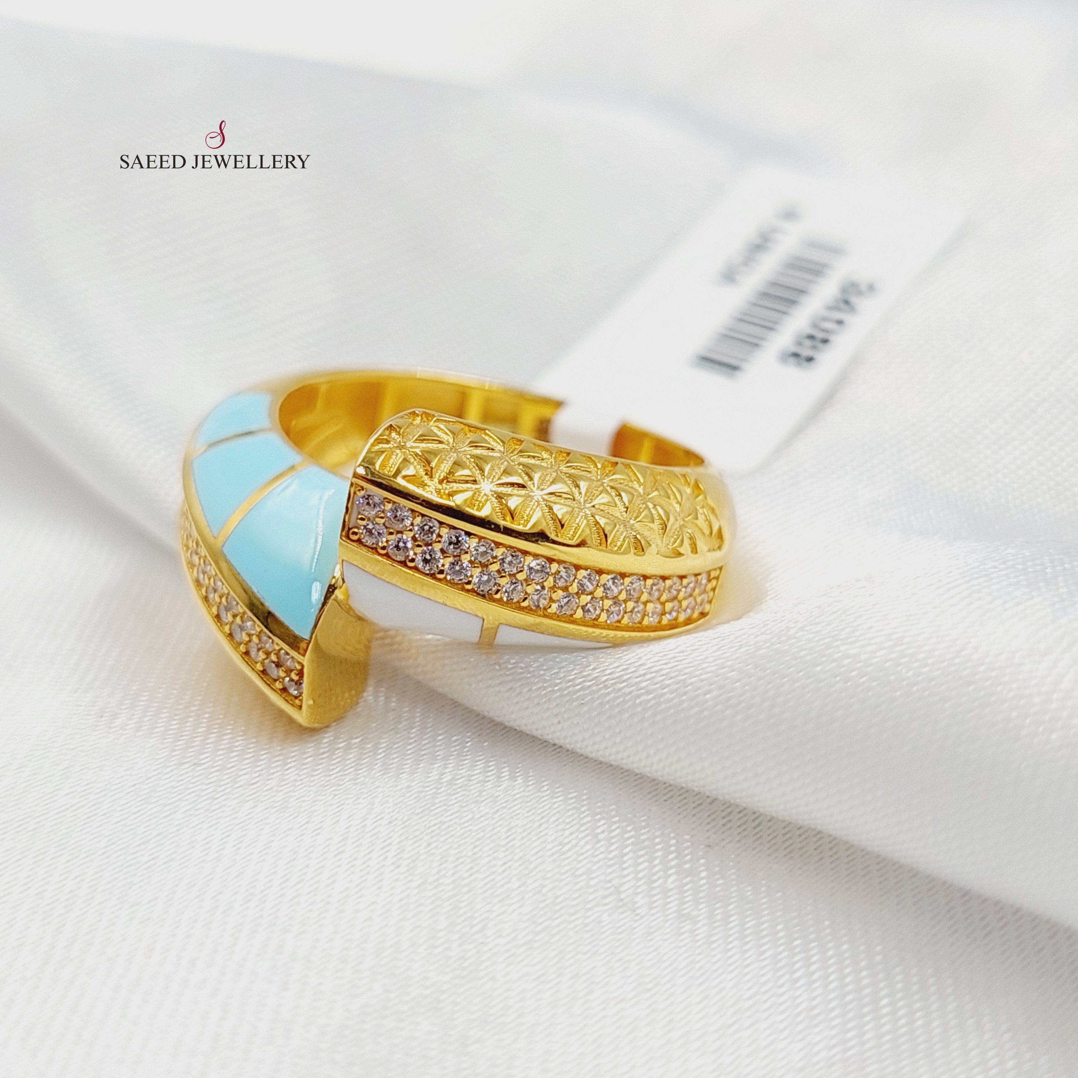 Exquisite Enamel & Zircon Studded Luxury Ring for Women - Elegant Fashion Jewelry Gift for Birthday, Anniversary & Special Occasions
