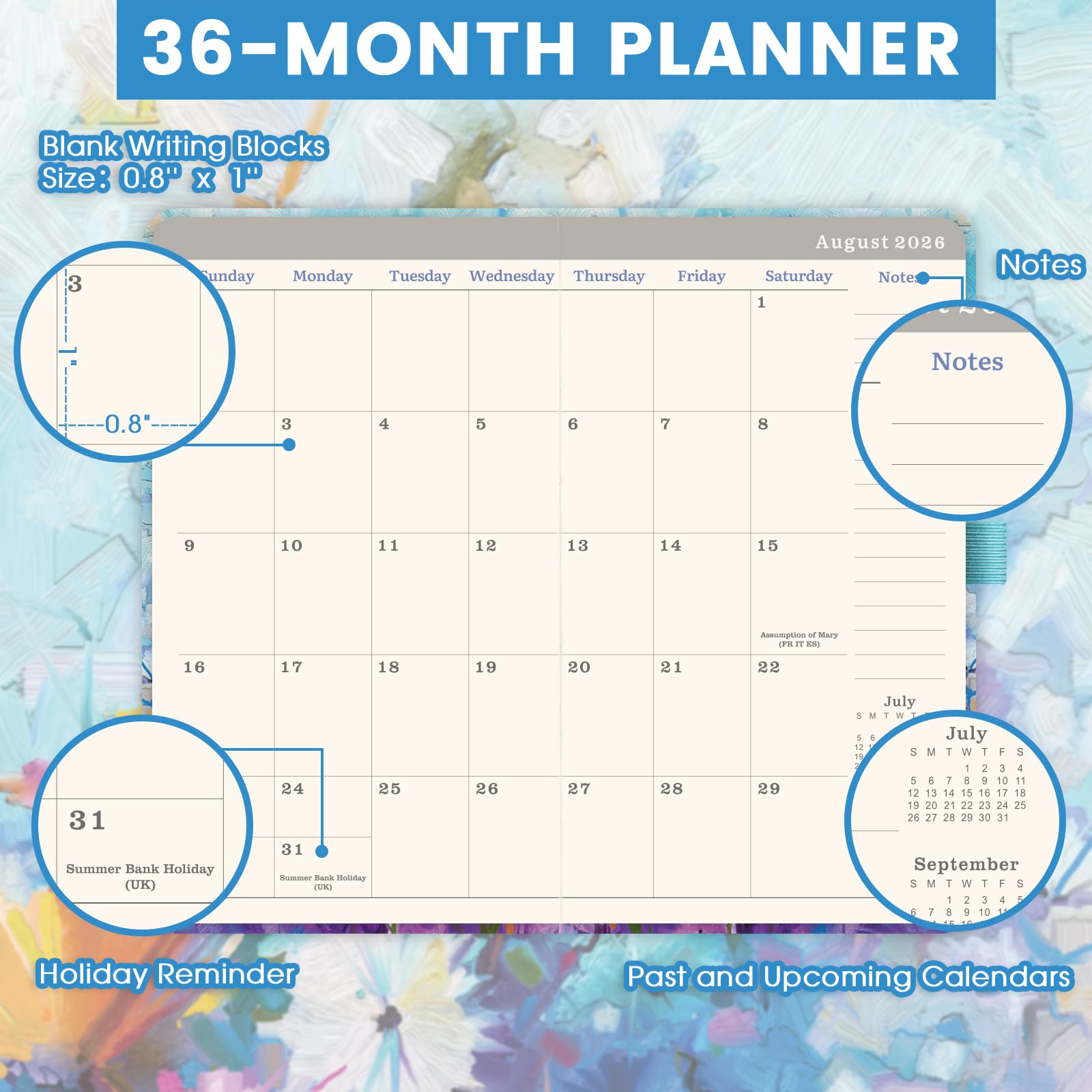 2025-2028 3-Year Monthly Pocket Planner - July 2025 to June 2028, 6.3