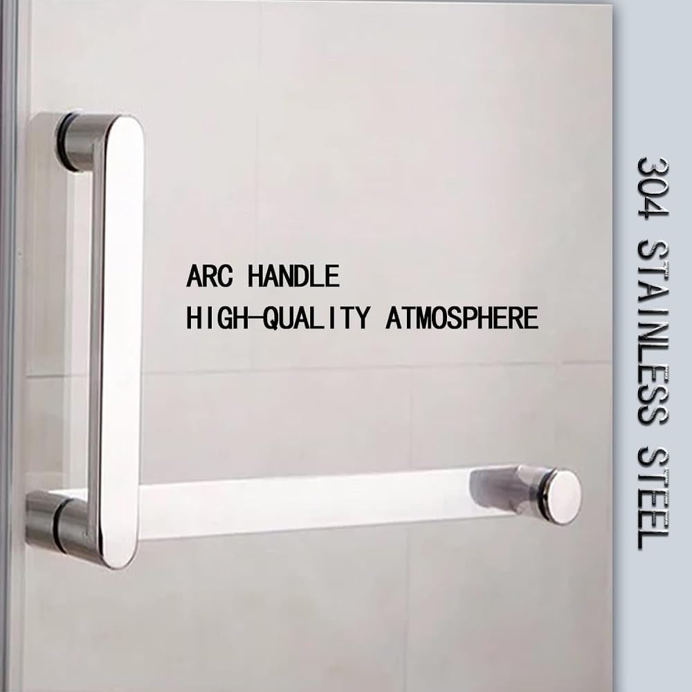Stainless Steel Shower Sliding Door Handle - Black Back to Back Shower Enclosure Knob for Sliding Barn Doors | Bathroom Accessories for Modern & Rustic Home Decor