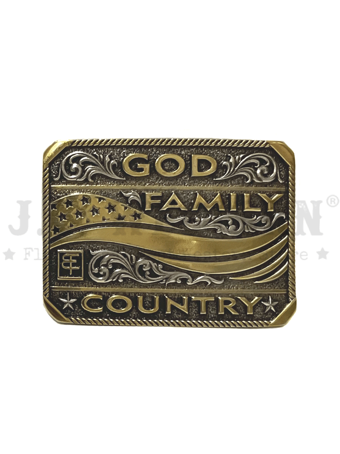 Montana Silversmiths A900WC God Family Country Western Belt Buckle - Squared Warrior Collection for Men - Perfect for Rodeo, Cowboy Outfits & Western Fashion Accessories